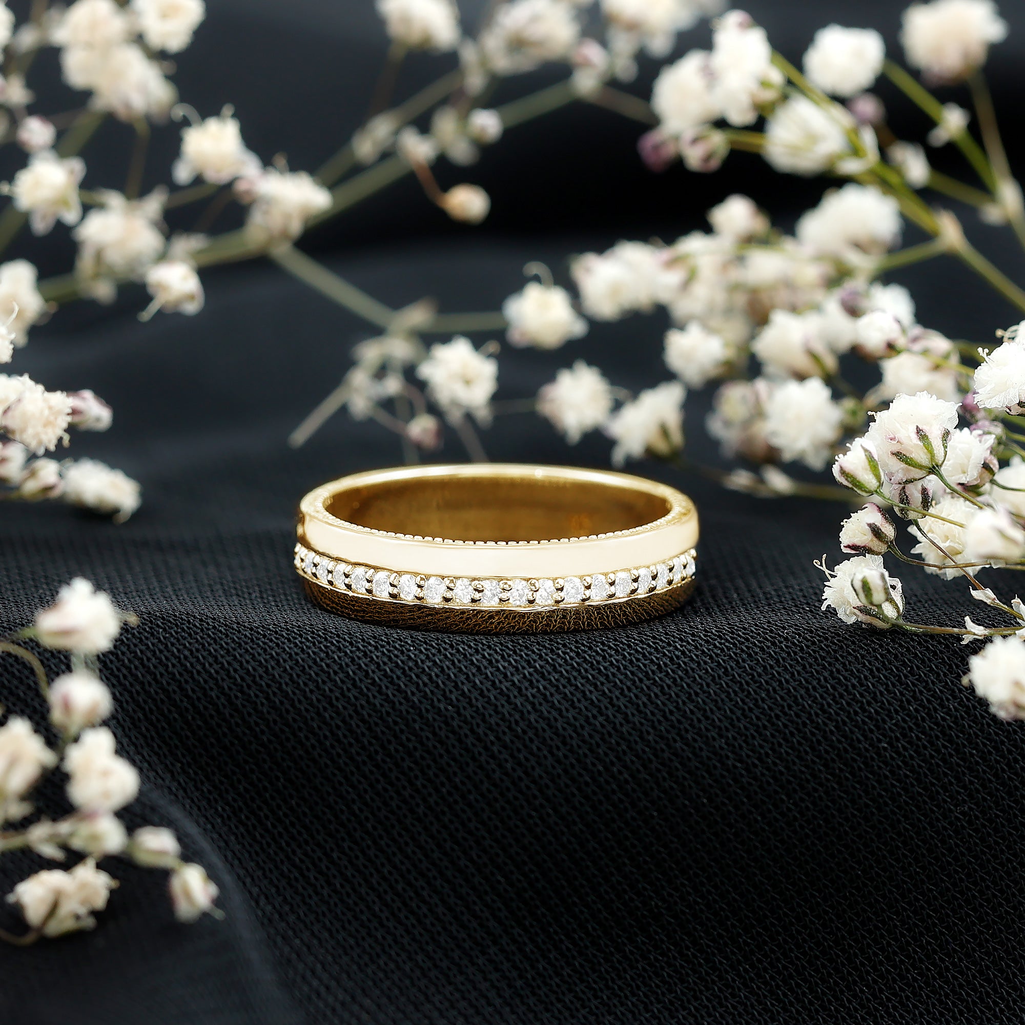 Certified Lab Grown Diamond Mens Wedding Band Lab - ( EF-VS ) - Rosec Jewels