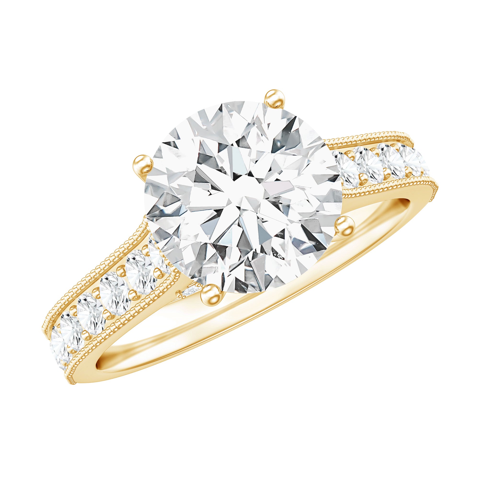 Certified Lab Grown Diamond 2 Carat Solitaire Engagement Ring Lab - ( EF-VS ) - Rosec Jewels