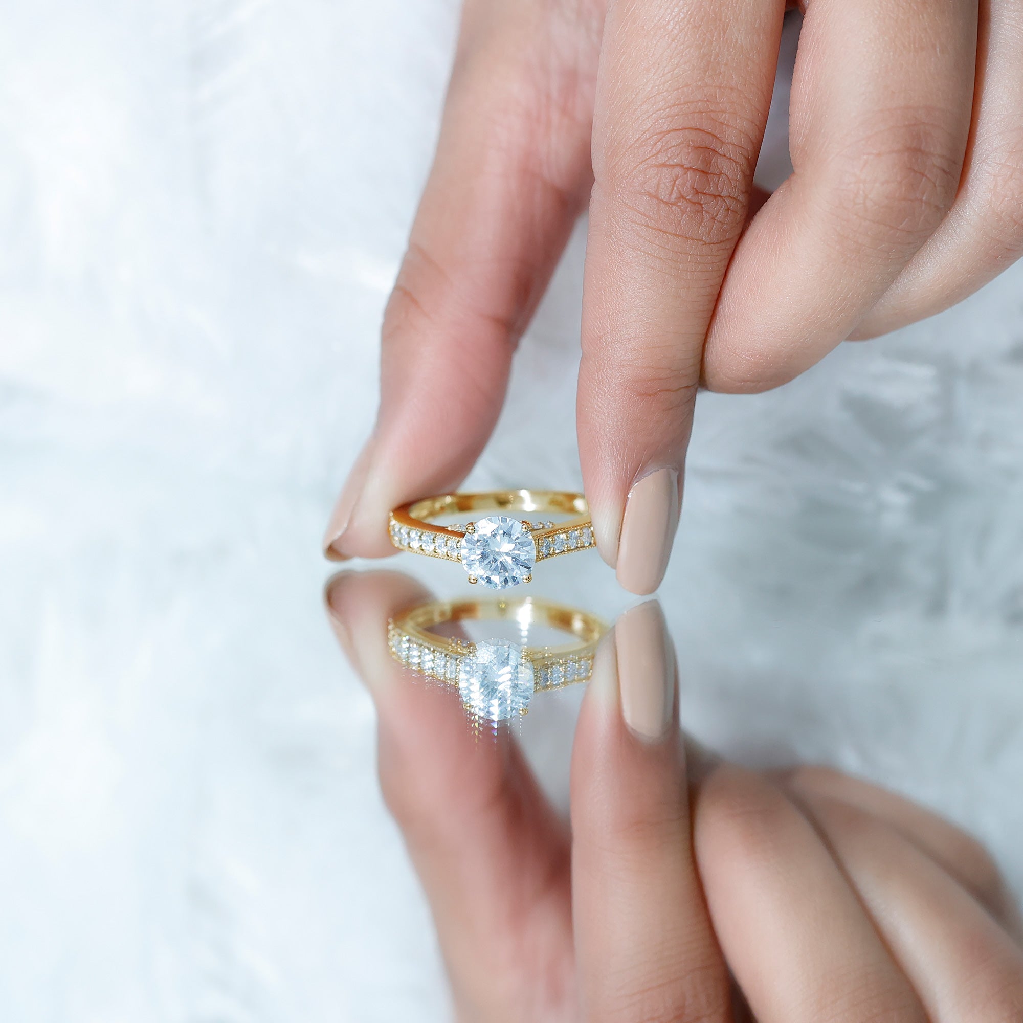 Certified Lab Grown Diamond 2 Carat Solitaire Engagement Ring Lab - ( EF-VS ) - Rosec Jewels