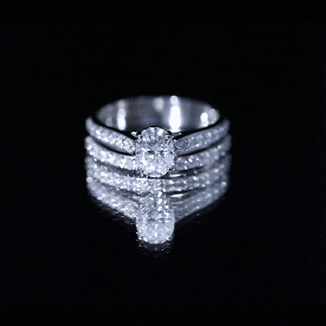 6X8 MM Oval Lab Created Diamond Solitaire Engagement Ring Set for Women Lab - ( EF-VS ) - Rosec Jewels