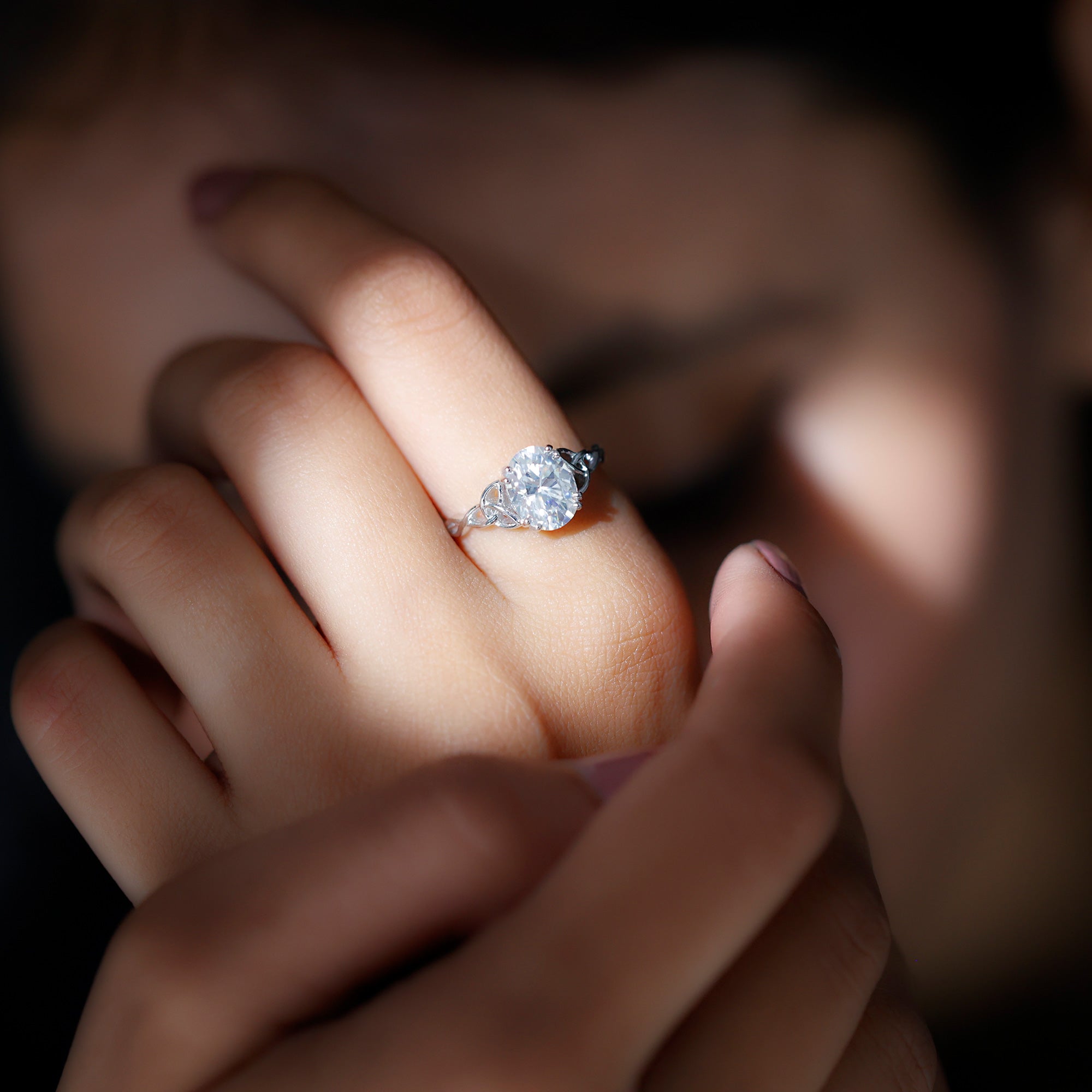 Women Lab Grown Diamond Celtic Knot Engagement Ring Lab - ( EF-VS ) - Rosec Jewels