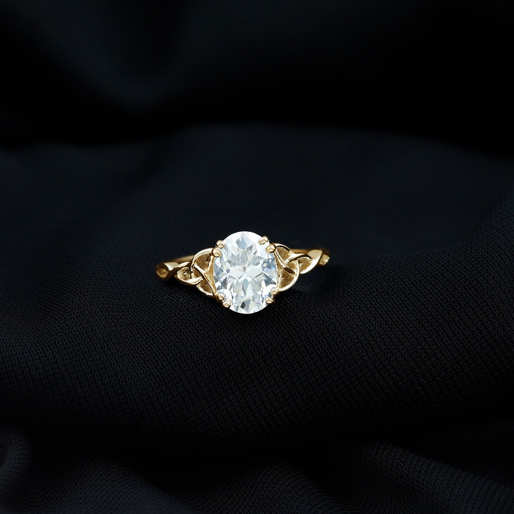 Women Lab Grown Diamond Celtic Knot Engagement Ring Lab - ( EF-VS ) - Rosec Jewels
