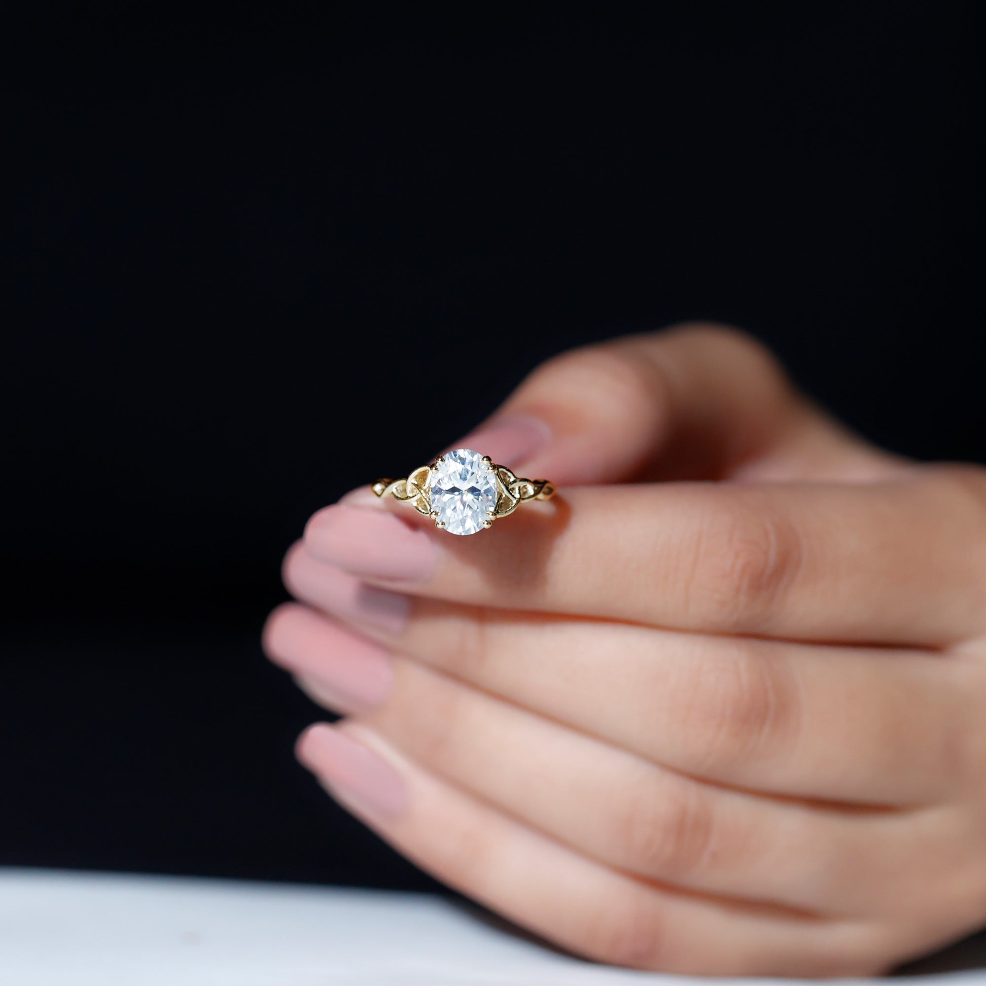 Rosec Jewels-Women Lab Grown Diamond Celtic Knot Engagement Ring