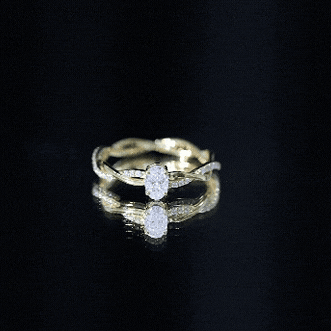 Lab Grown Diamond Promise Ring With Twisted Shank Lab - ( EF-VS ) - Rosec Jewels