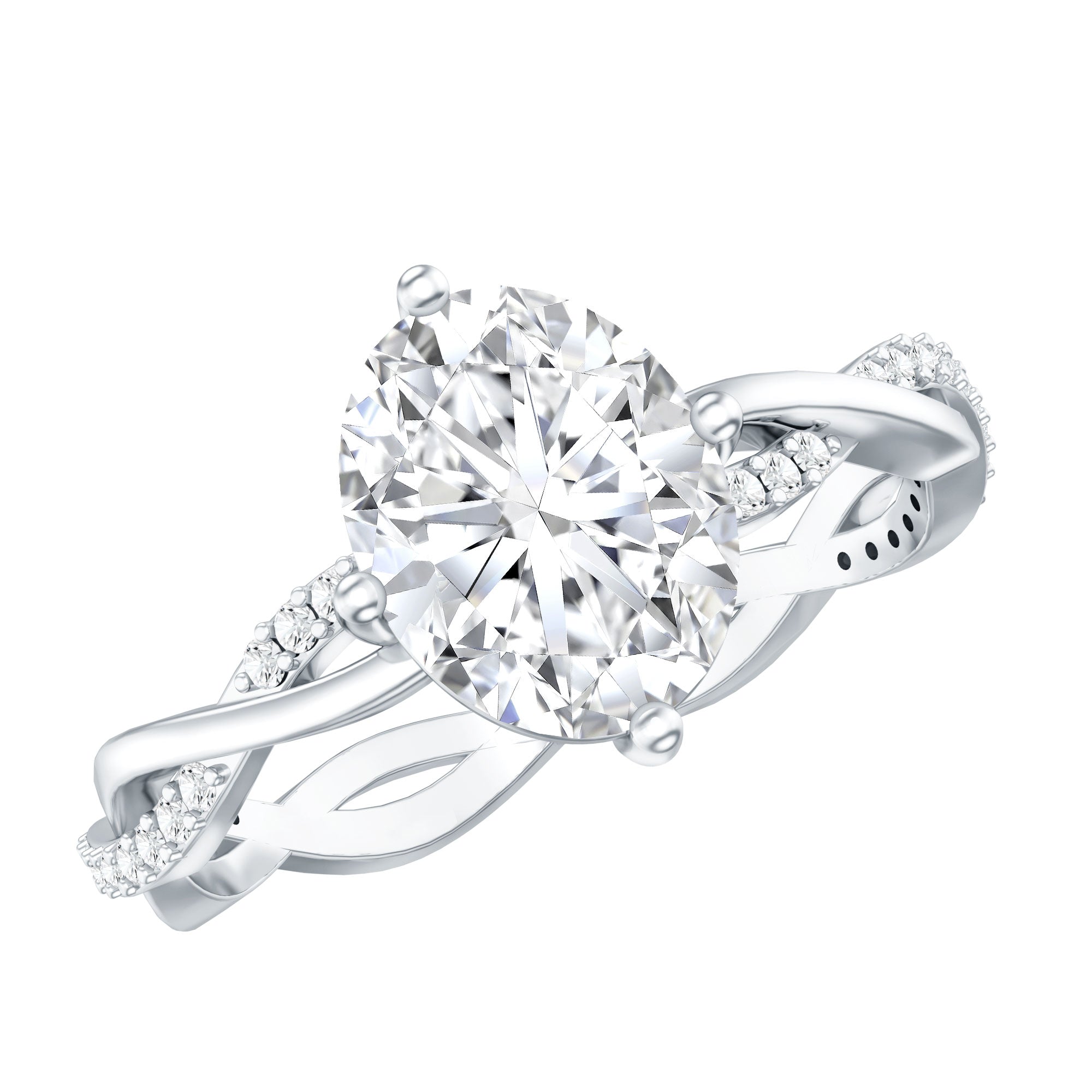 Lab Grown Diamond Oval Engagement Ring With Braided Style Band Lab - ( EF-VS ) - Rosec Jewels