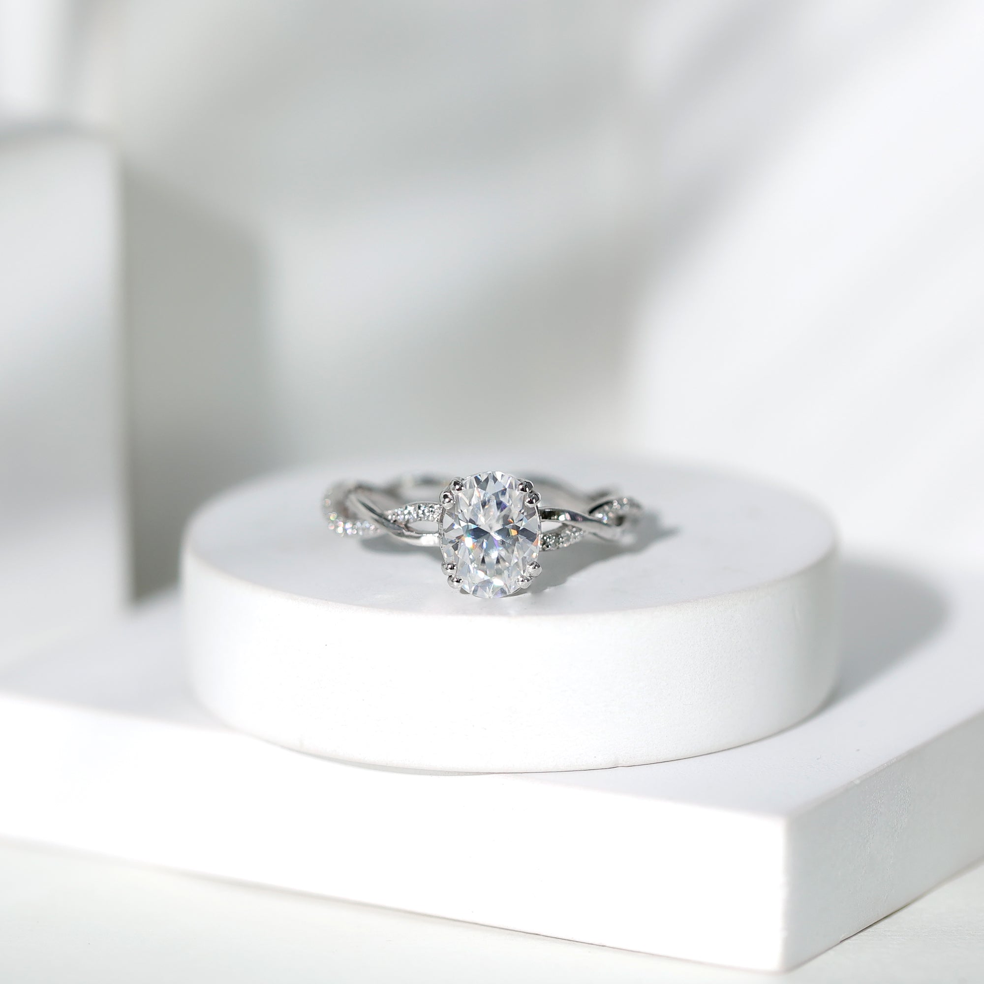 7X9 mm Lab Grown Diamond Oblong Engagement Ring Lab - ( EF-VS ) - Rosec Jewels