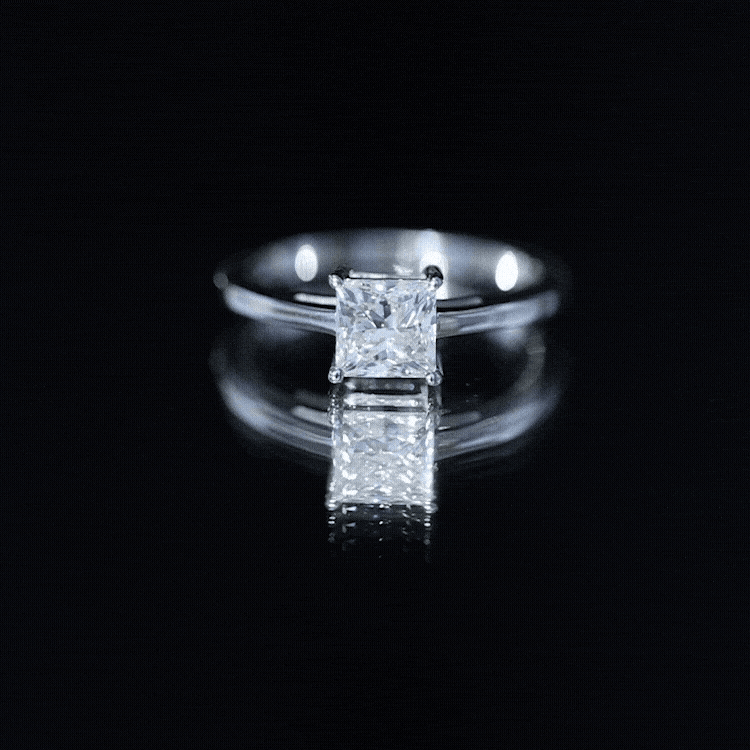1.2 Carat Certified Lab Grown Diamond Square Cut Engagement Ring Lab - ( EF-VS ) - Rosec Jewels
