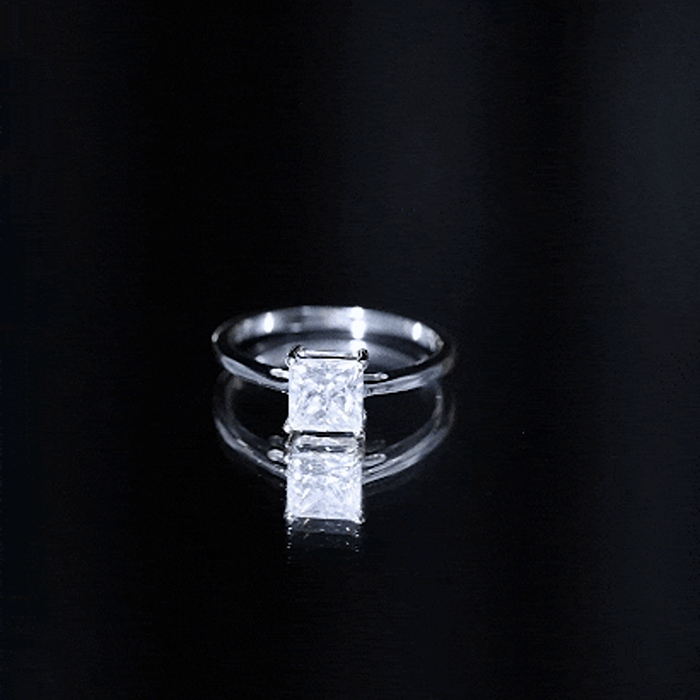 Certified Lab Grown Diamond 6 mm Square Cut Engagement Ring Lab - ( EF-VS ) - Rosec Jewels