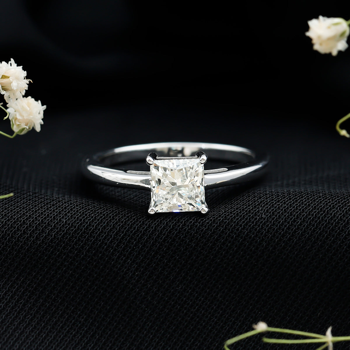 1.2 Carat Certified Lab Grown Diamond Square Cut Engagement Ring Lab - ( EF-VS ) - Rosec Jewels