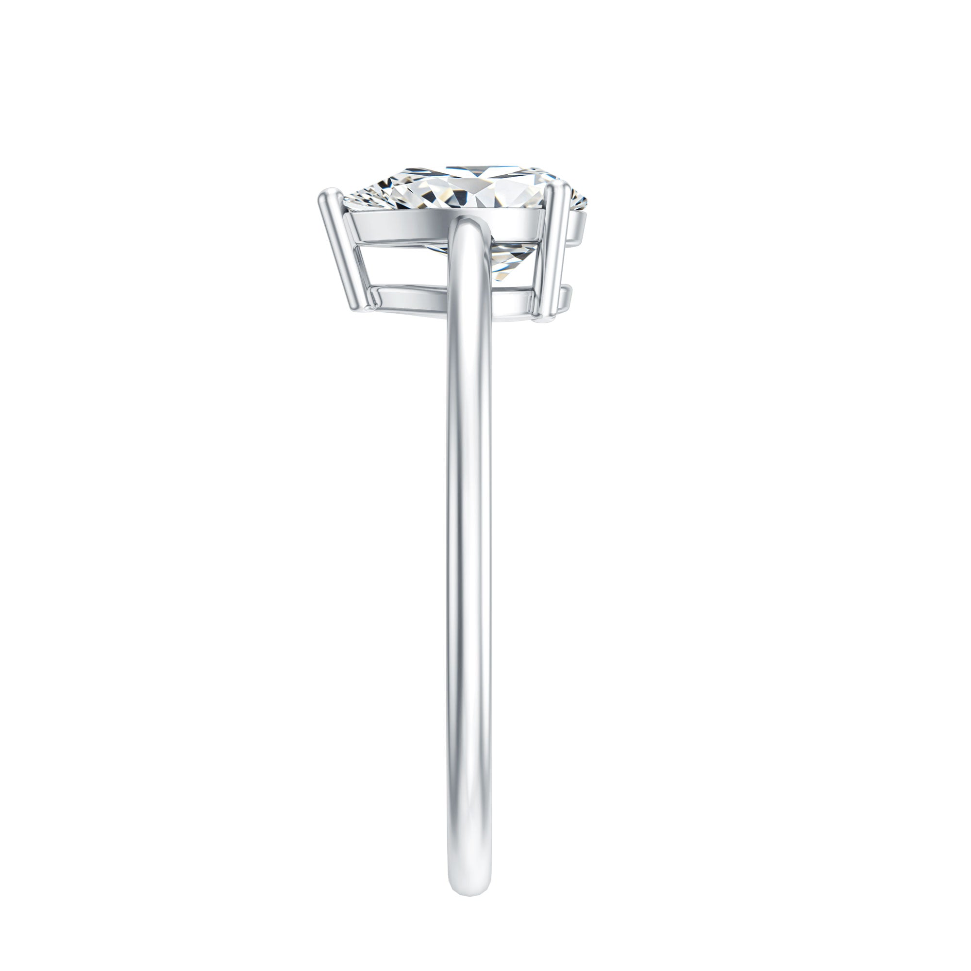 Single Stone Lab Grown Diamond Pear Engagement Ring Lab - ( EF-VS ) - Rosec Jewels
