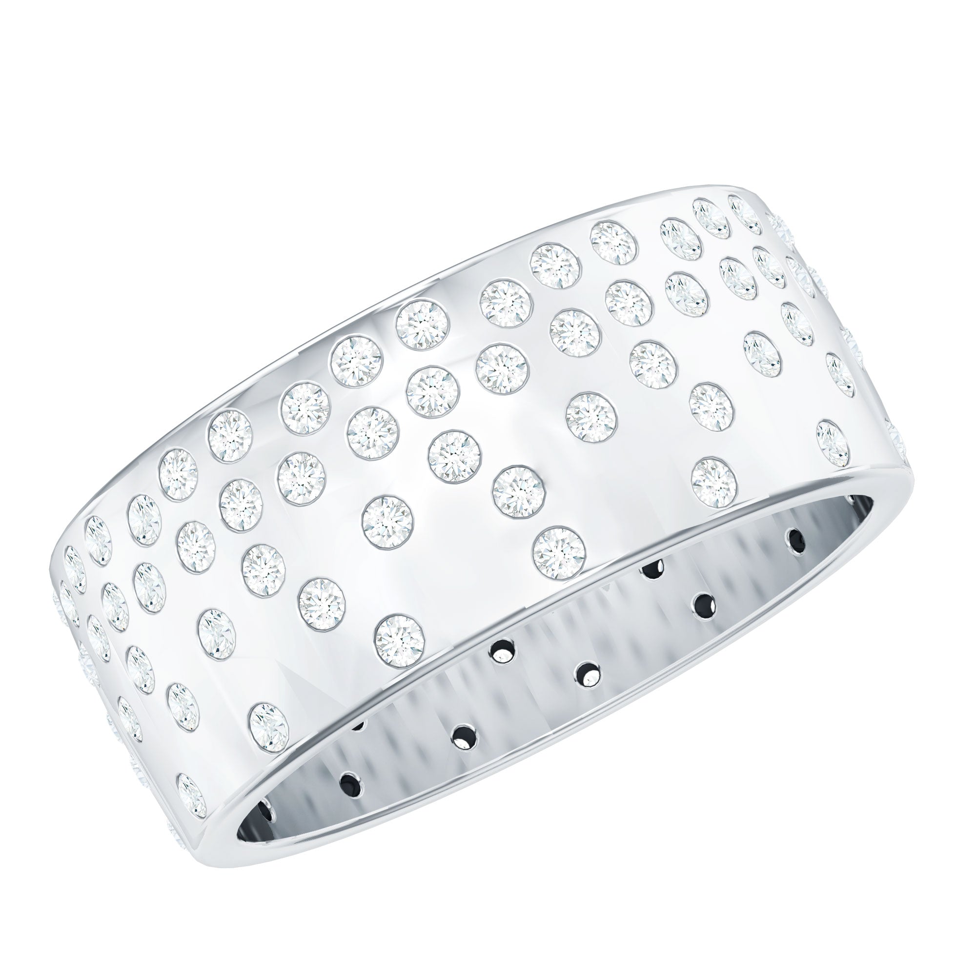 Certified Lab Grown Diamond Wedding Band in Flush Setting Lab - ( EF-VS ) - Rosec Jewels