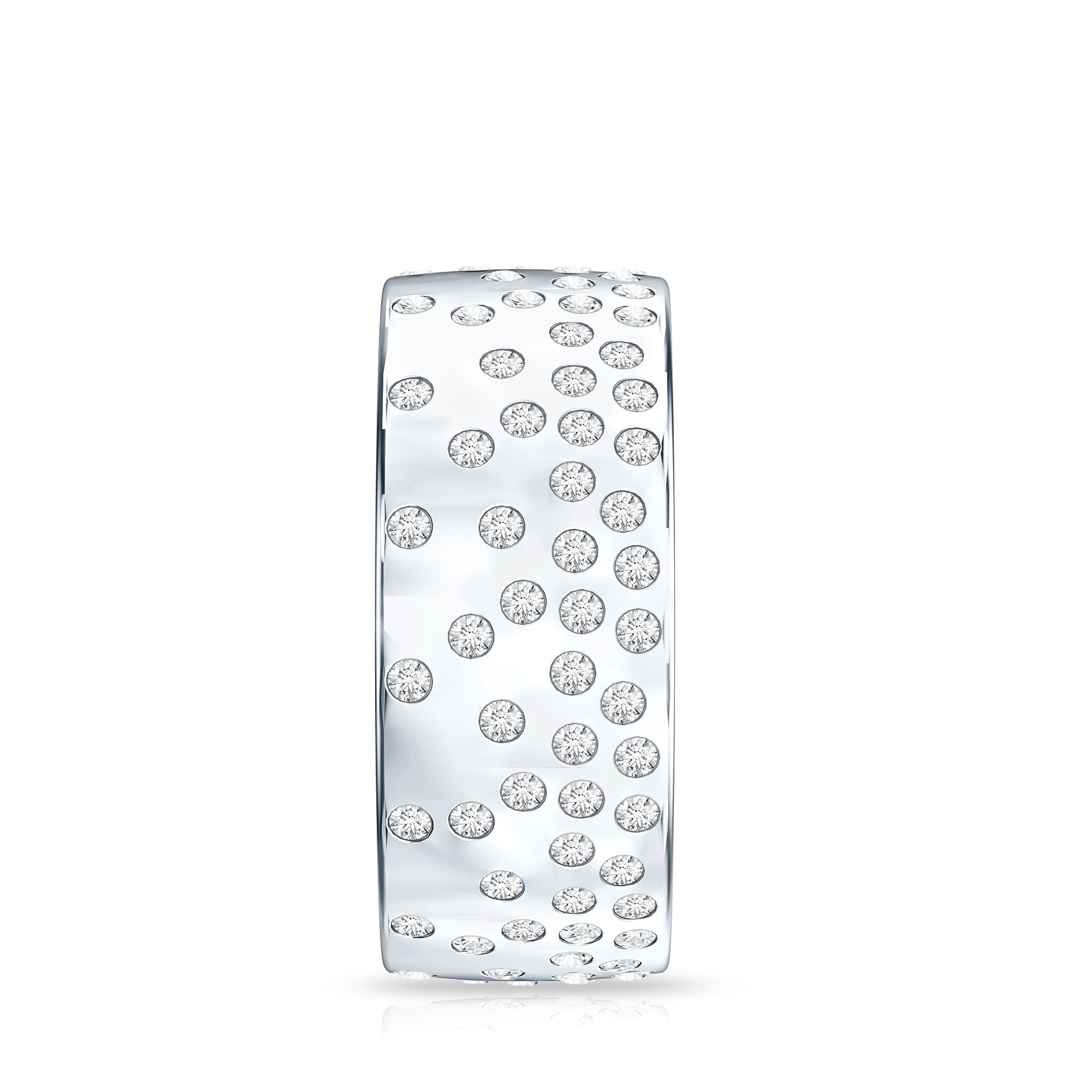 Certified Lab Grown Diamond Wedding Band in Flush Setting Lab - ( EF-VS ) - Rosec Jewels
