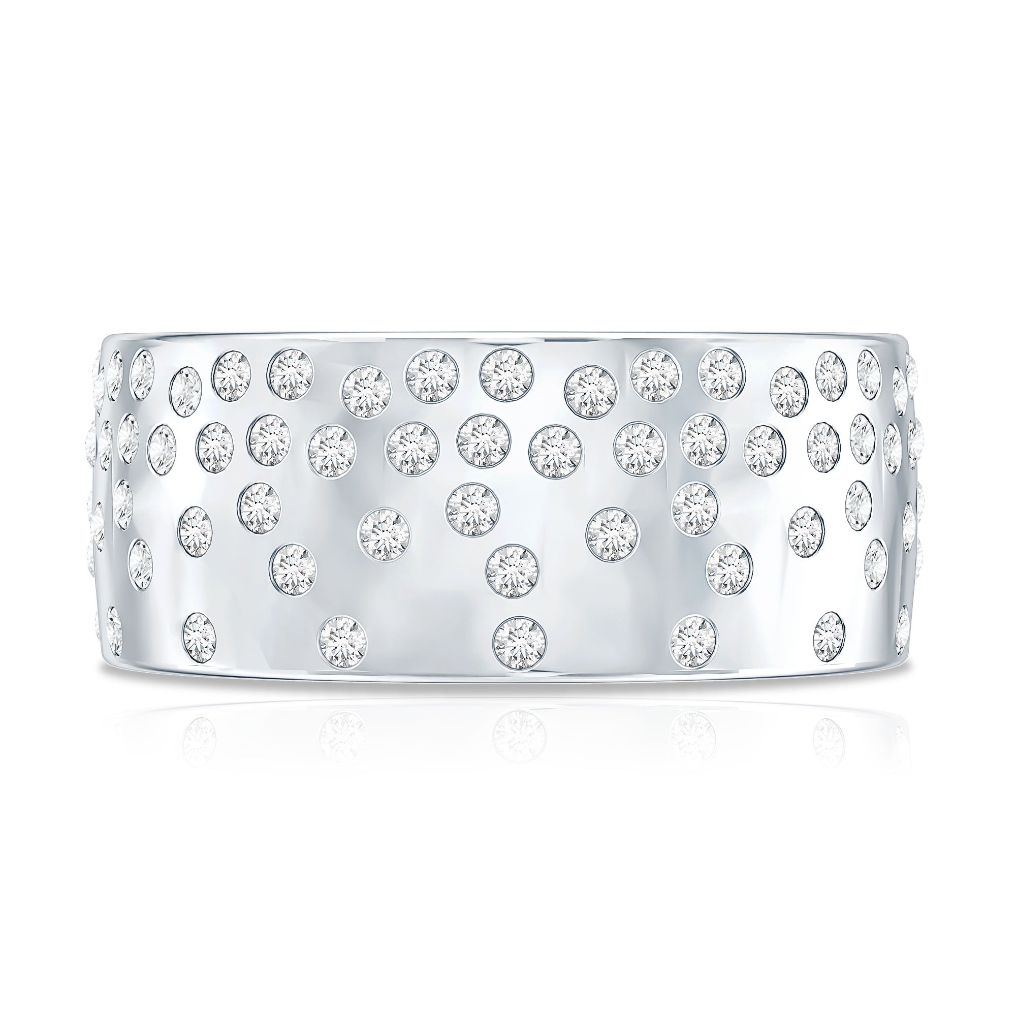 Certified Lab Grown Diamond Wedding Band in Flush Setting Lab - ( EF-VS ) - Rosec Jewels