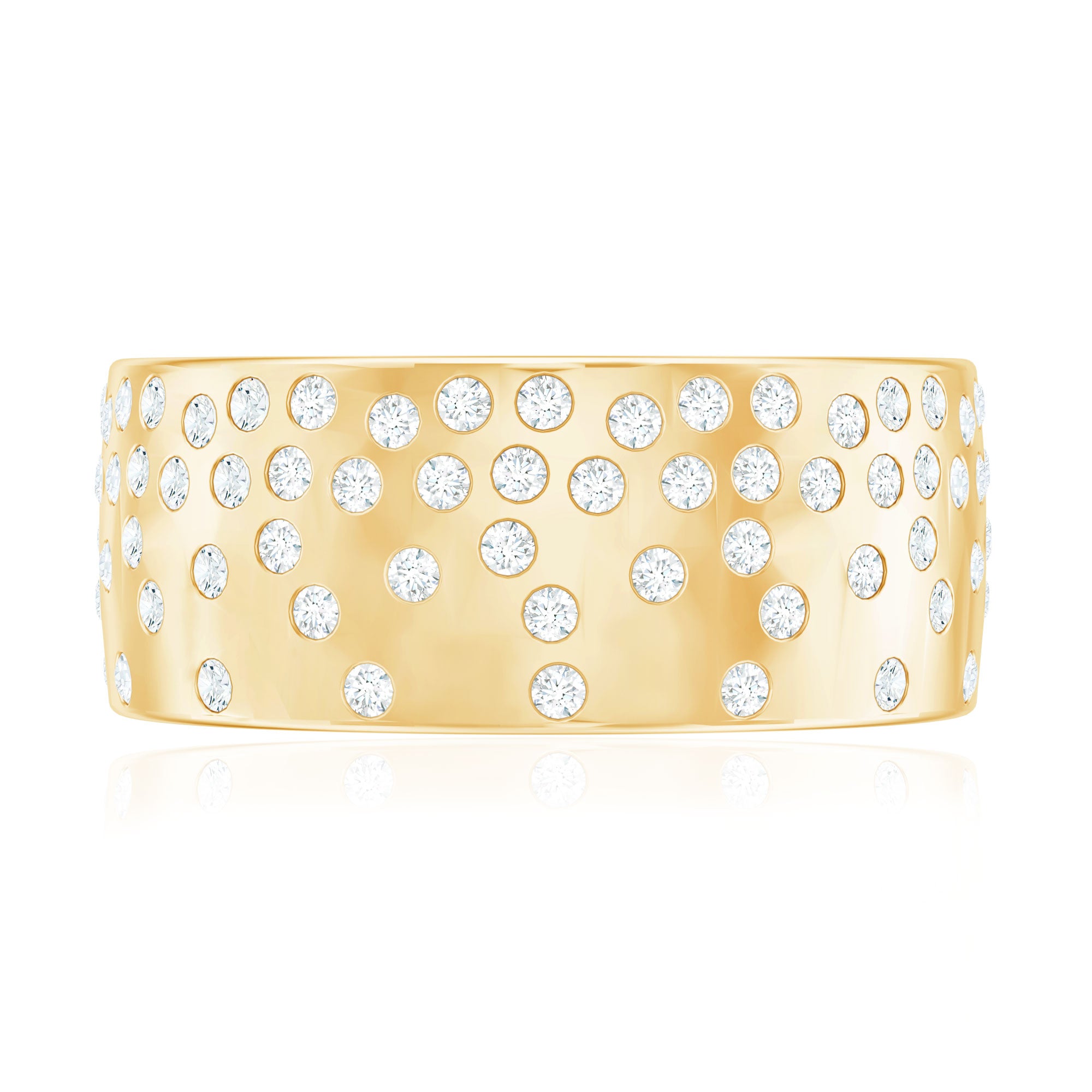 Certified Lab Grown Diamond Wedding Band in Flush Setting Lab - ( EF-VS ) - Rosec Jewels