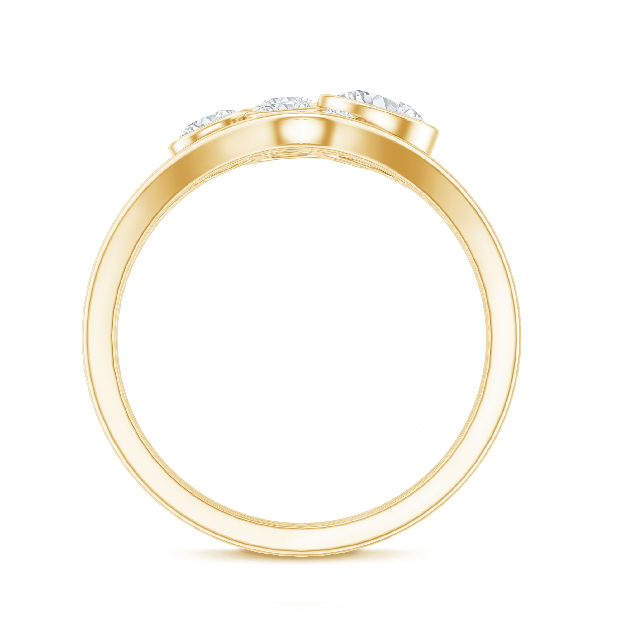 Bezel Set Lab Created Diamond Cluster Wedding Ring Set Lab - ( EF-VS ) - Rosec Jewels