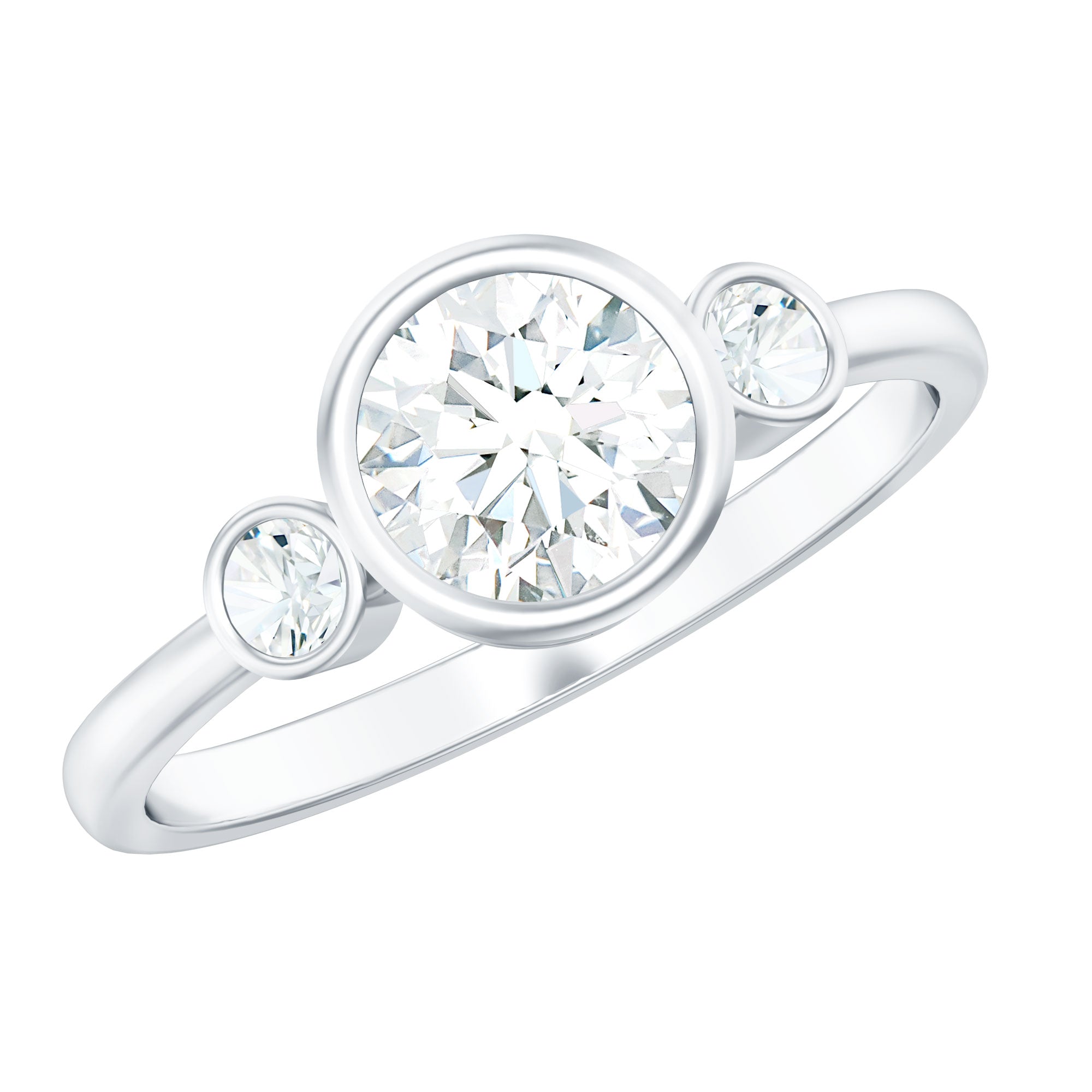 Rosec Jewels-Lab Created Diamond Bezel Set Engagement Ring for Her
