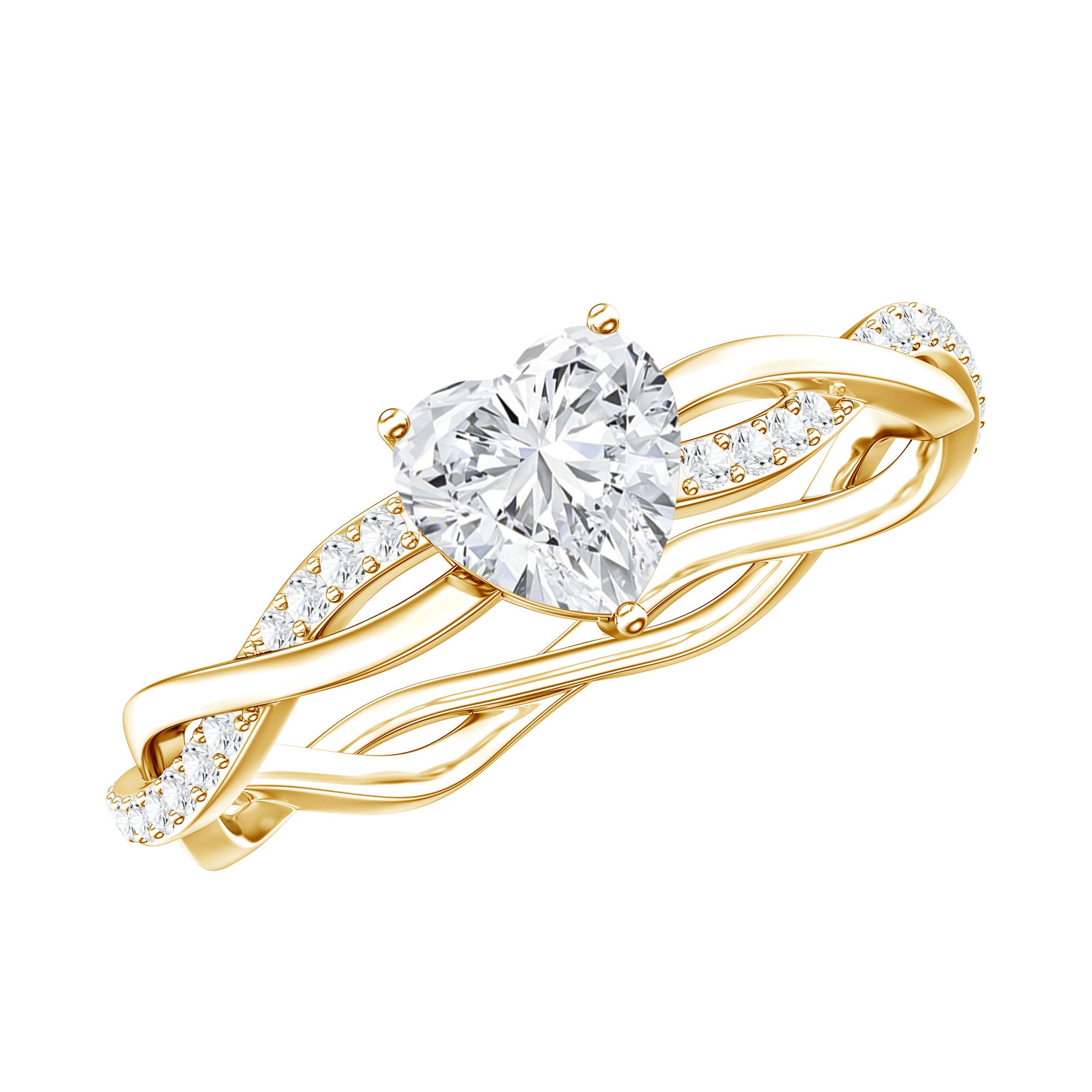 0.5 Carat Heart Shaped Diamond Ring For Women Lab - ( EF-VS ) - Rosec Jewels