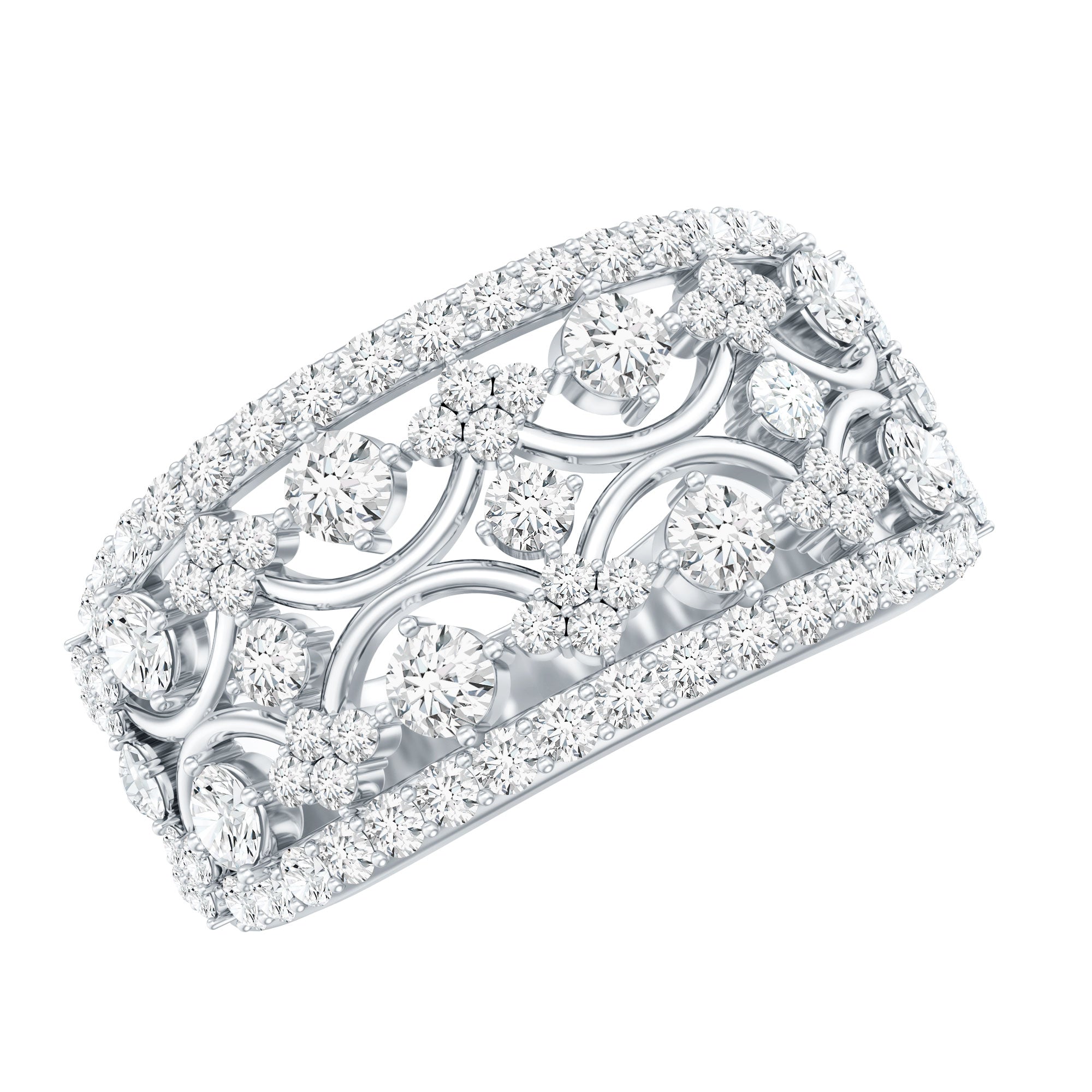 Vintage Inspired Lab Grown Diamond Wedding Band for Women Lab - ( EF-VS ) - Rosec Jewels