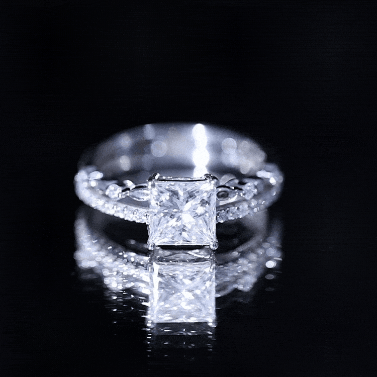 Brilliant Cut Lab Grown Diamond Solitaire Double Band Ring for Women Lab - ( EF-VS ) - Rosec Jewels