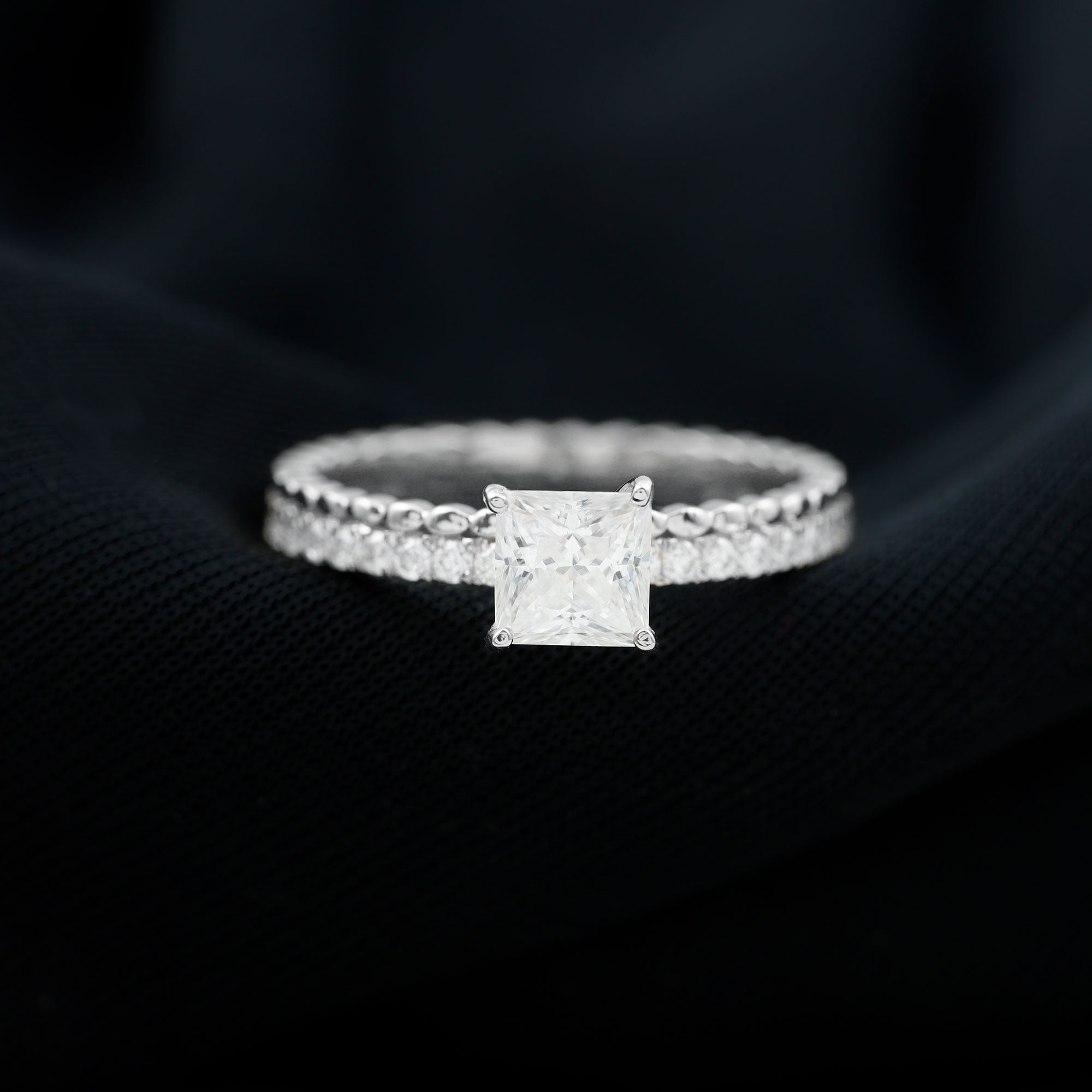 Rosec Jewels-Princess Cut Lab Grown Diamond Promise Ring With Certificate