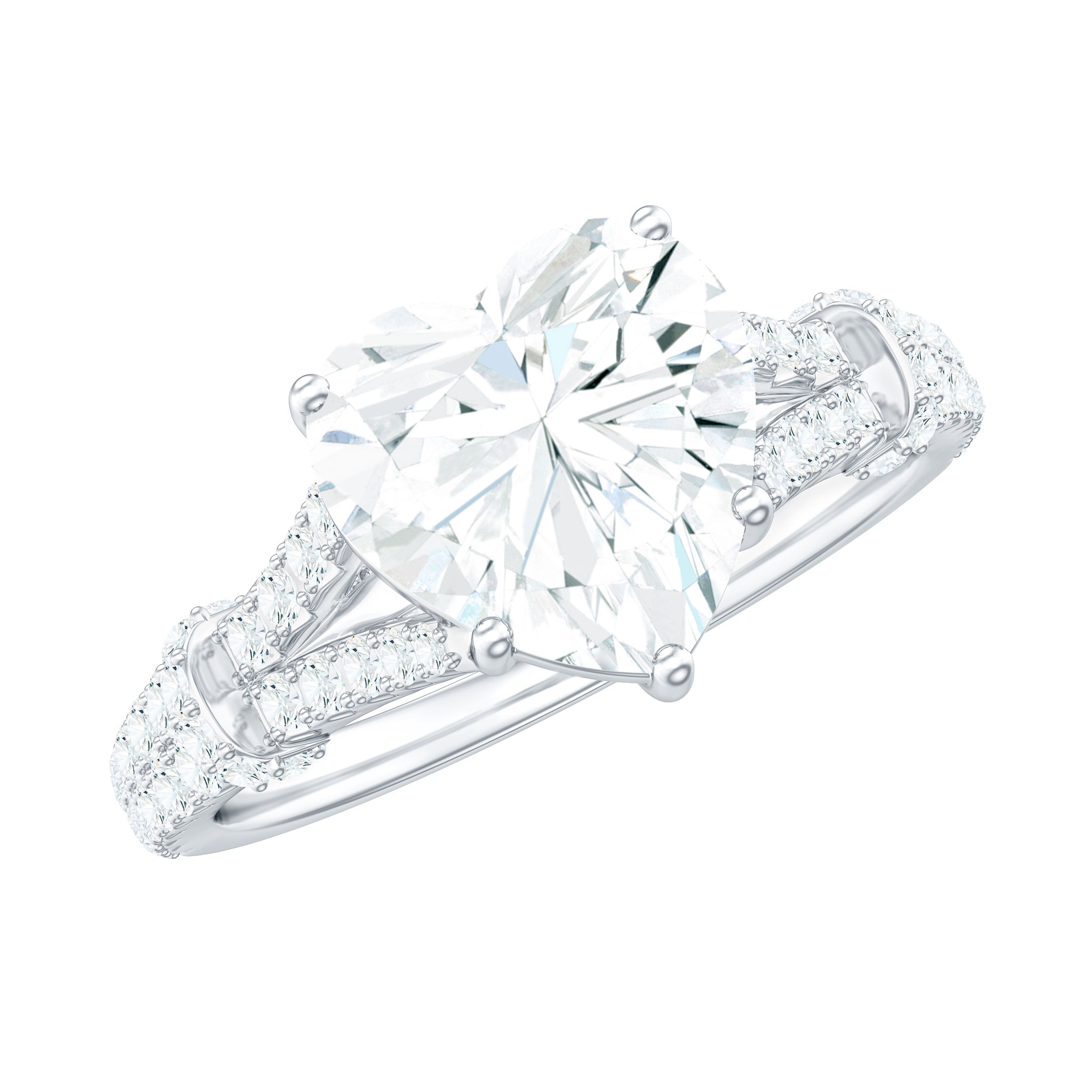 Rosec Jewels-8 mm Lab Grown Diamond Heart Shape Engagement Ring