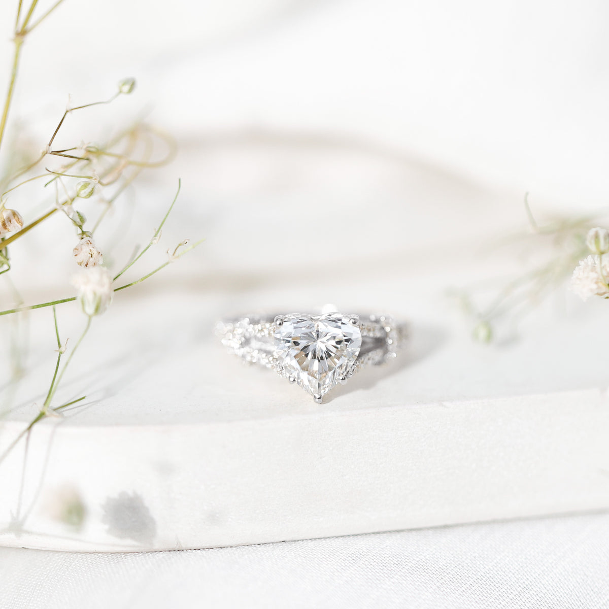 2 Carat Lab Grown Diamond Heart Shape Engagement Ring Lab - ( EF-VS ) - Rosec Jewels
