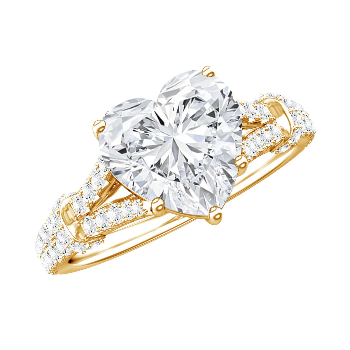 2 Carat Lab Grown Diamond Heart Shape Engagement Ring Lab - ( EF-VS ) - Rosec Jewels