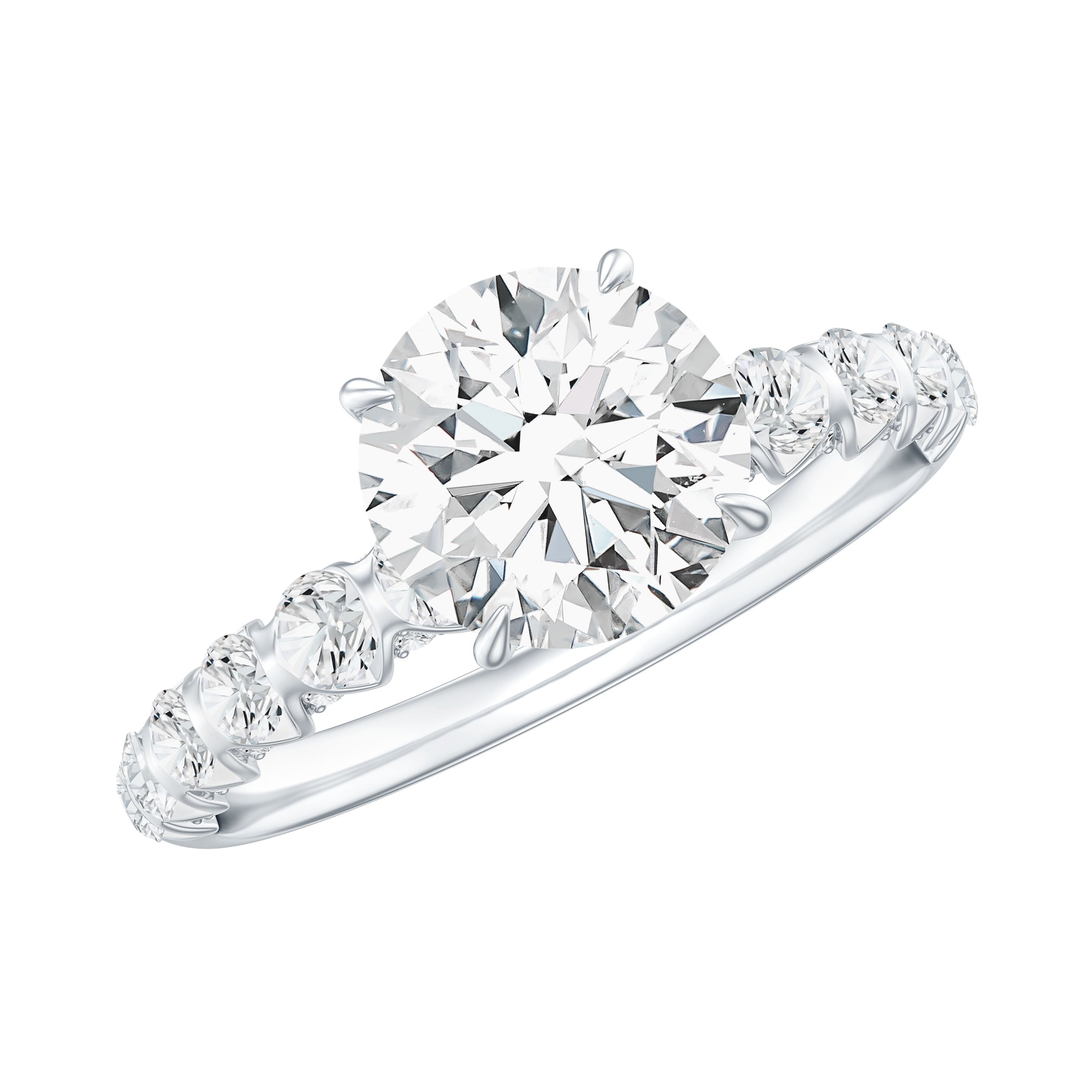 Certified 7 MM Lab Grown Diamond Solitaire Engagement Ring Lab - ( EF-VS ) - Rosec Jewels