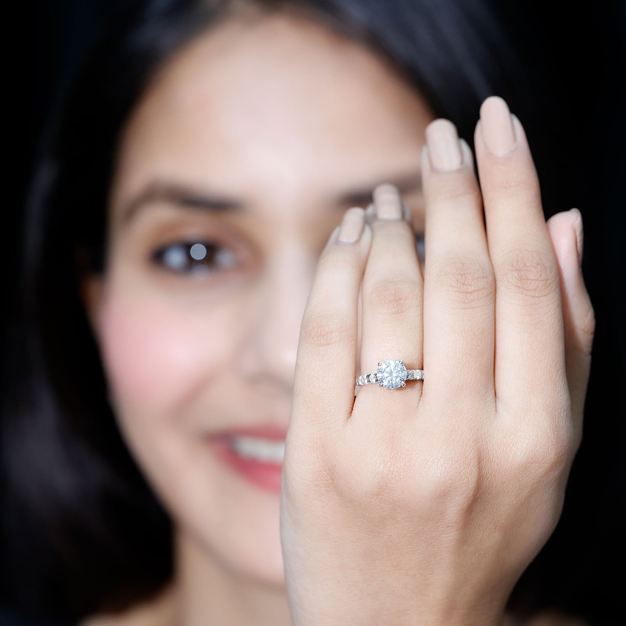 Certified 7 MM Lab Grown Diamond Solitaire Engagement Ring Lab - ( EF-VS ) - Rosec Jewels