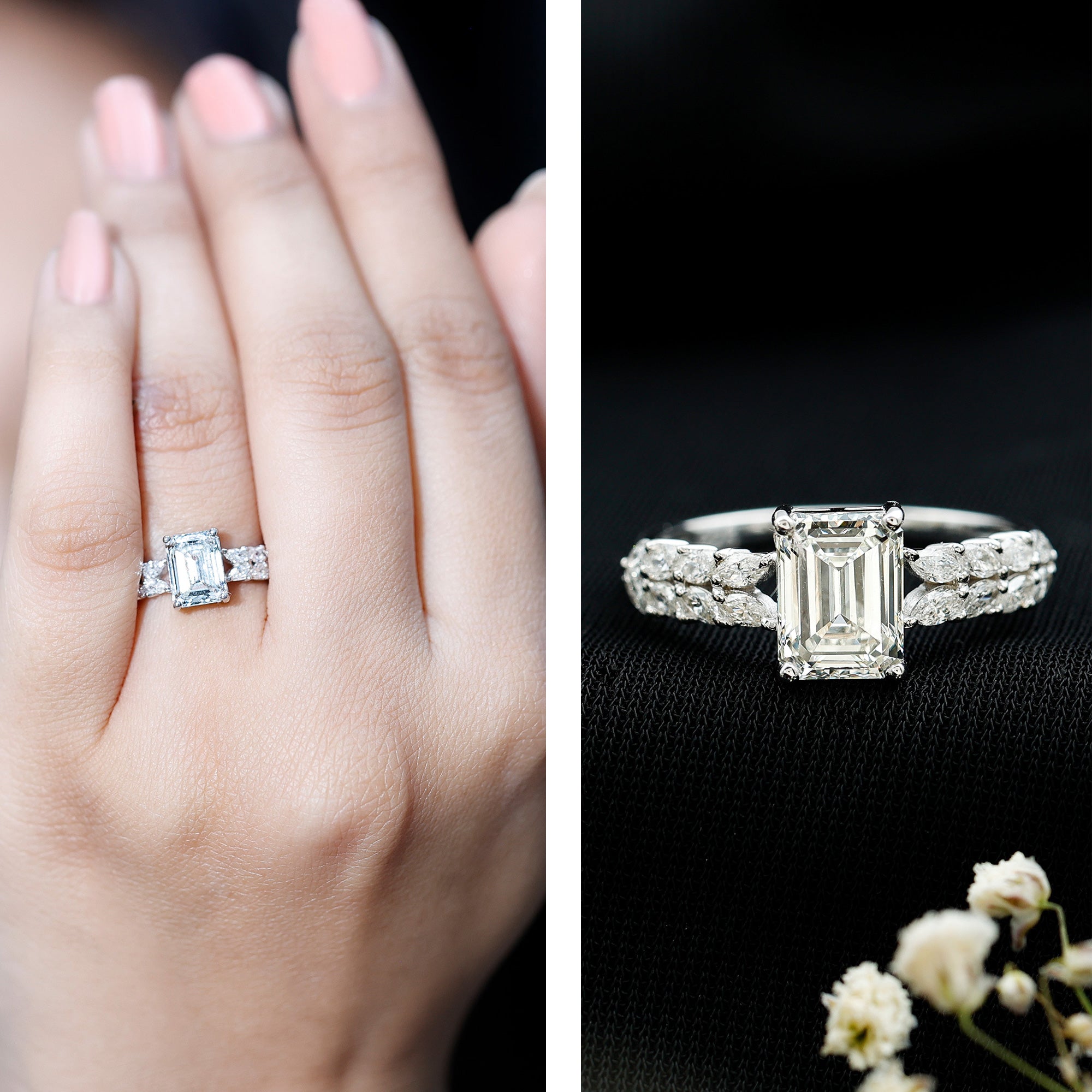 2 Carat Lab Grown Diamond Ring For Women With Certificate Lab - ( EF-VS ) - Rosec Jewels