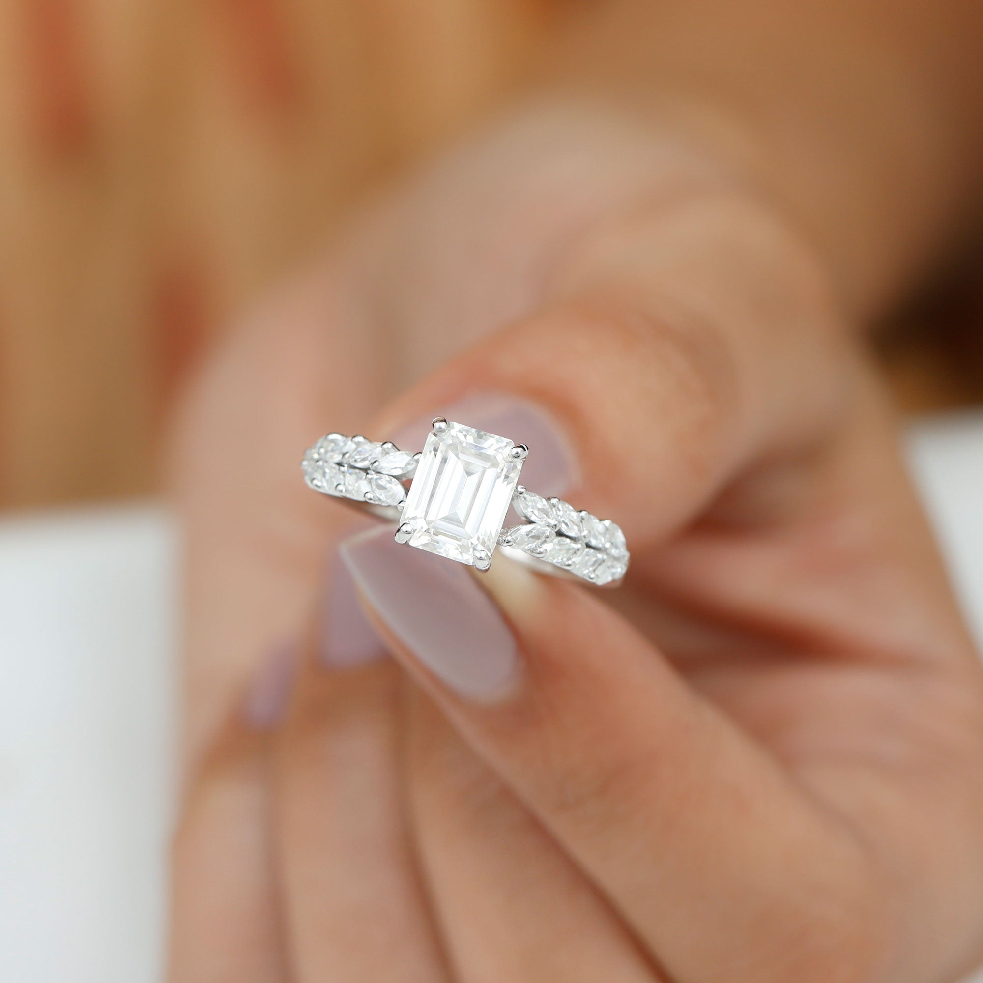 2 Carat Lab Grown Diamond Ring For Women With Certificate Lab - ( EF-VS ) - Rosec Jewels