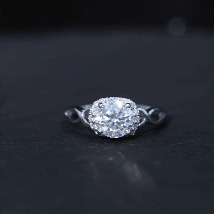 7 MM Round Lab Created Diamond Solitaire Infinity Ring for Her Lab - ( EF-VS ) - Rosec Jewels