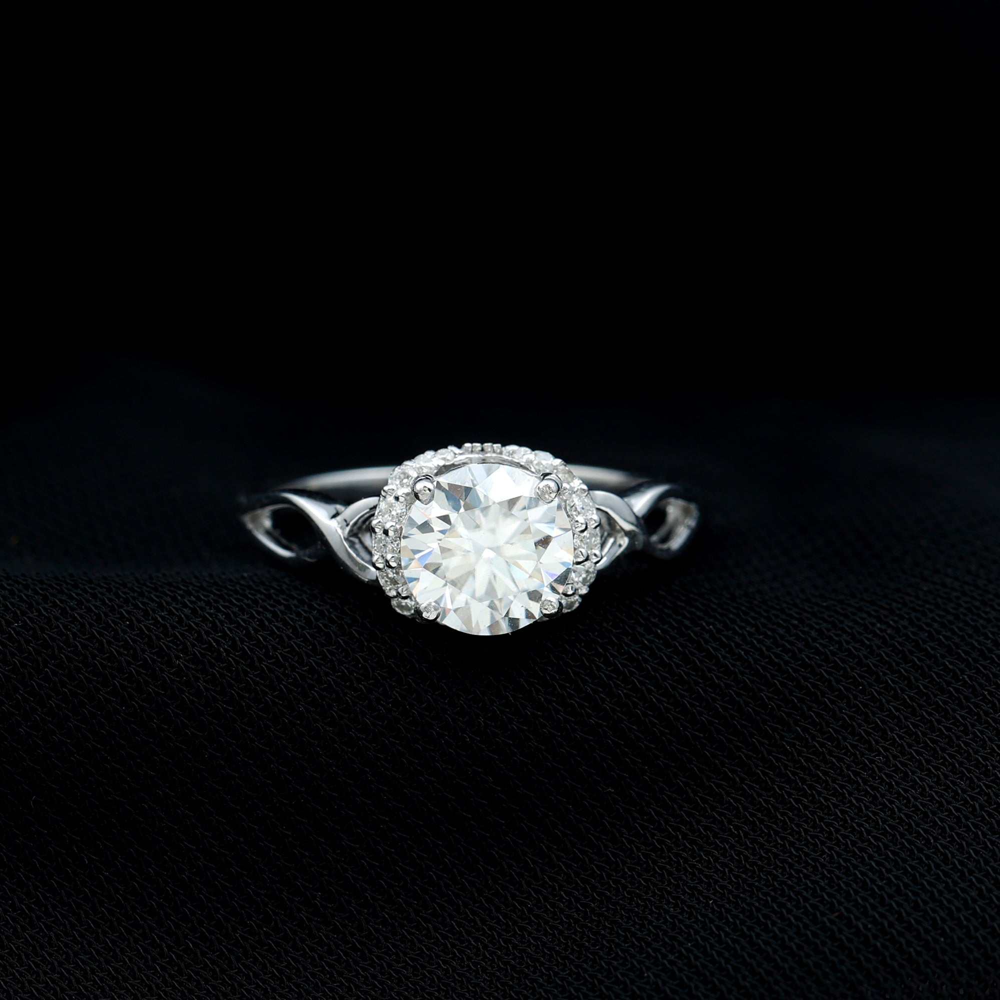 7 MM Round Lab Created Diamond Solitaire Infinity Ring for Her Lab - ( EF-VS ) - Rosec Jewels