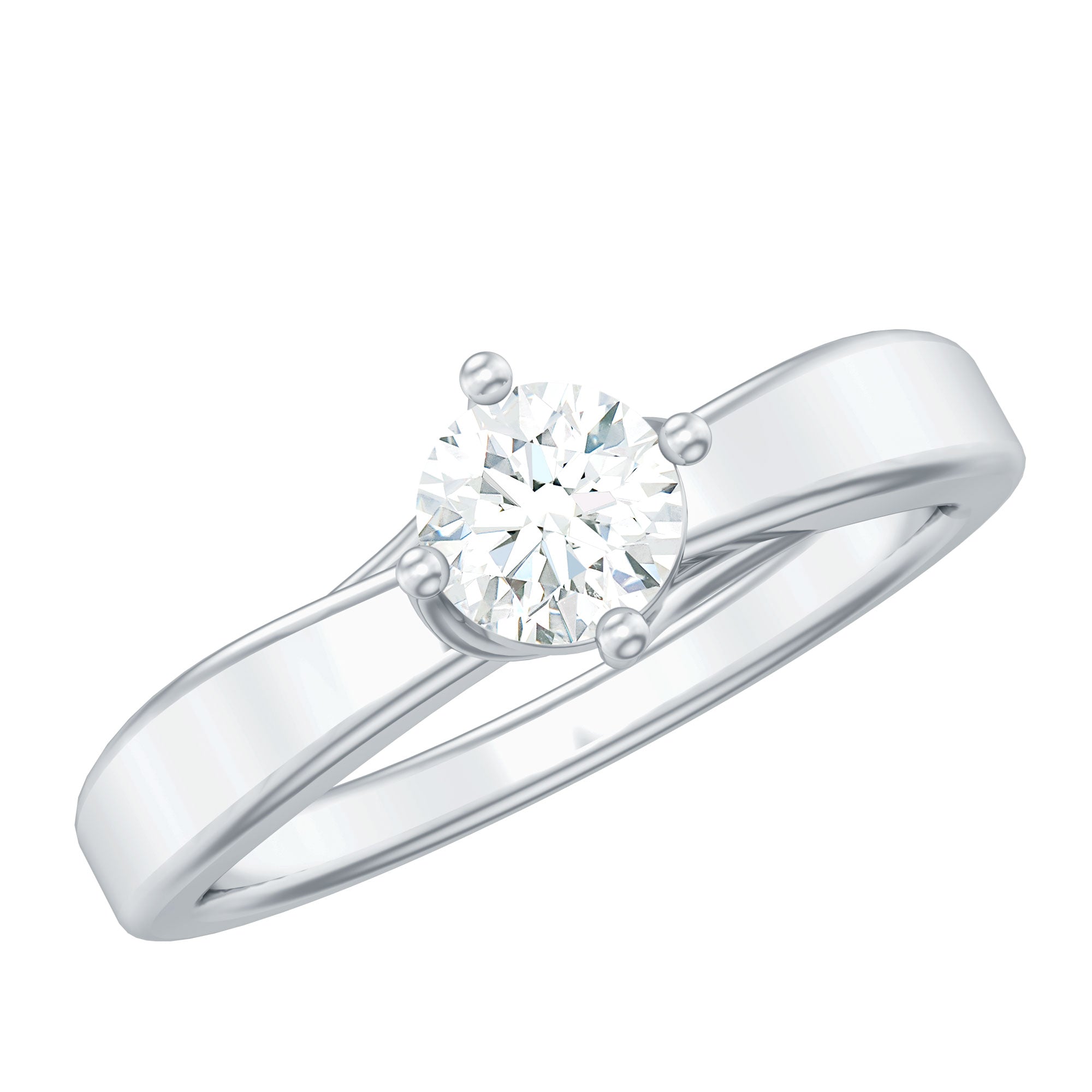 Rosec Jewels-Lab Grown Diamond Solitaire Ring With 4 Prong Diagonal Set