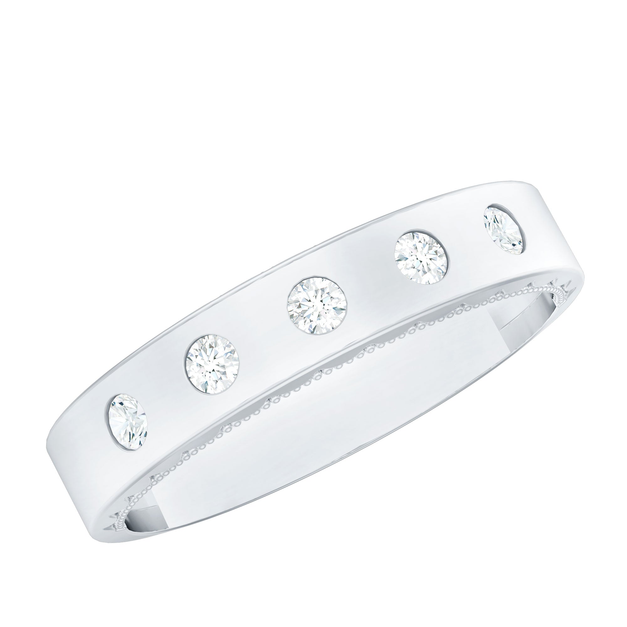 Lab Grown Diamond Wedding Ring for Men With Gypsy Setting