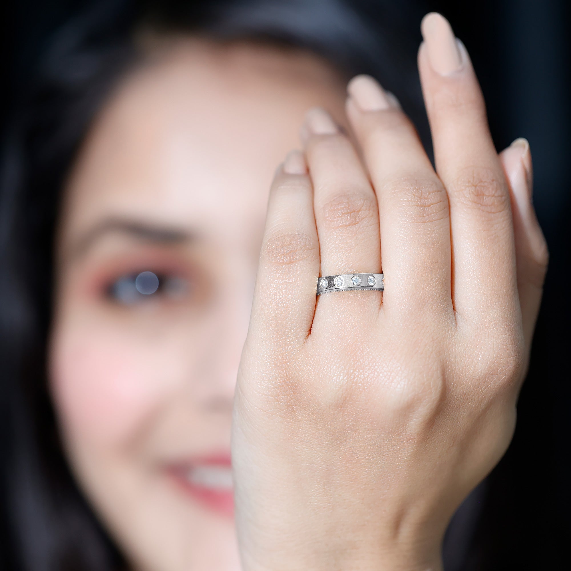 Rosec Jewels-Lab Grown Diamond Wedding Ring for Men With Gypsy Setting