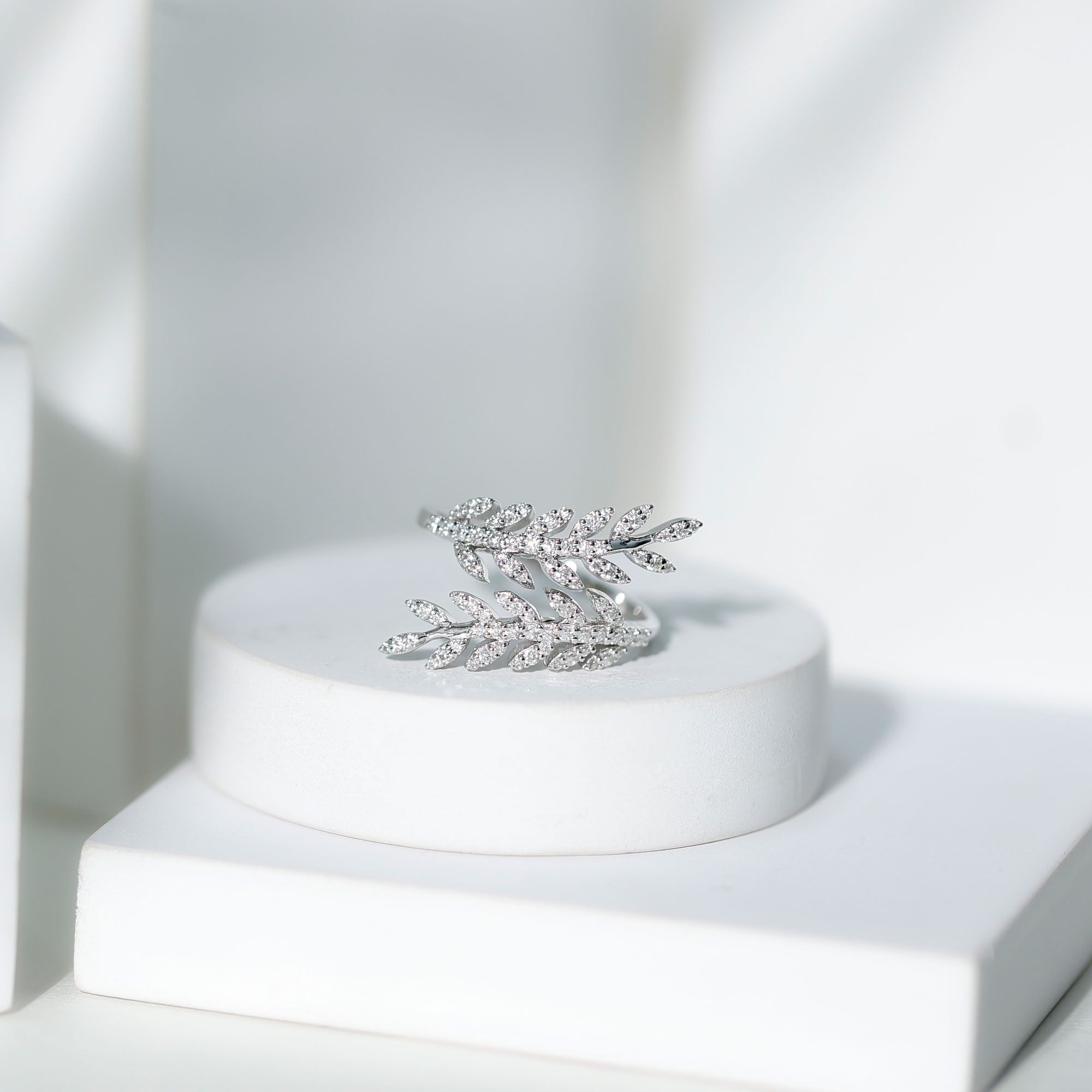 Certified Nature inspired Lab Grown Diamond Cocktail Ring for Women Lab - ( EF-VS ) - Rosec Jewels