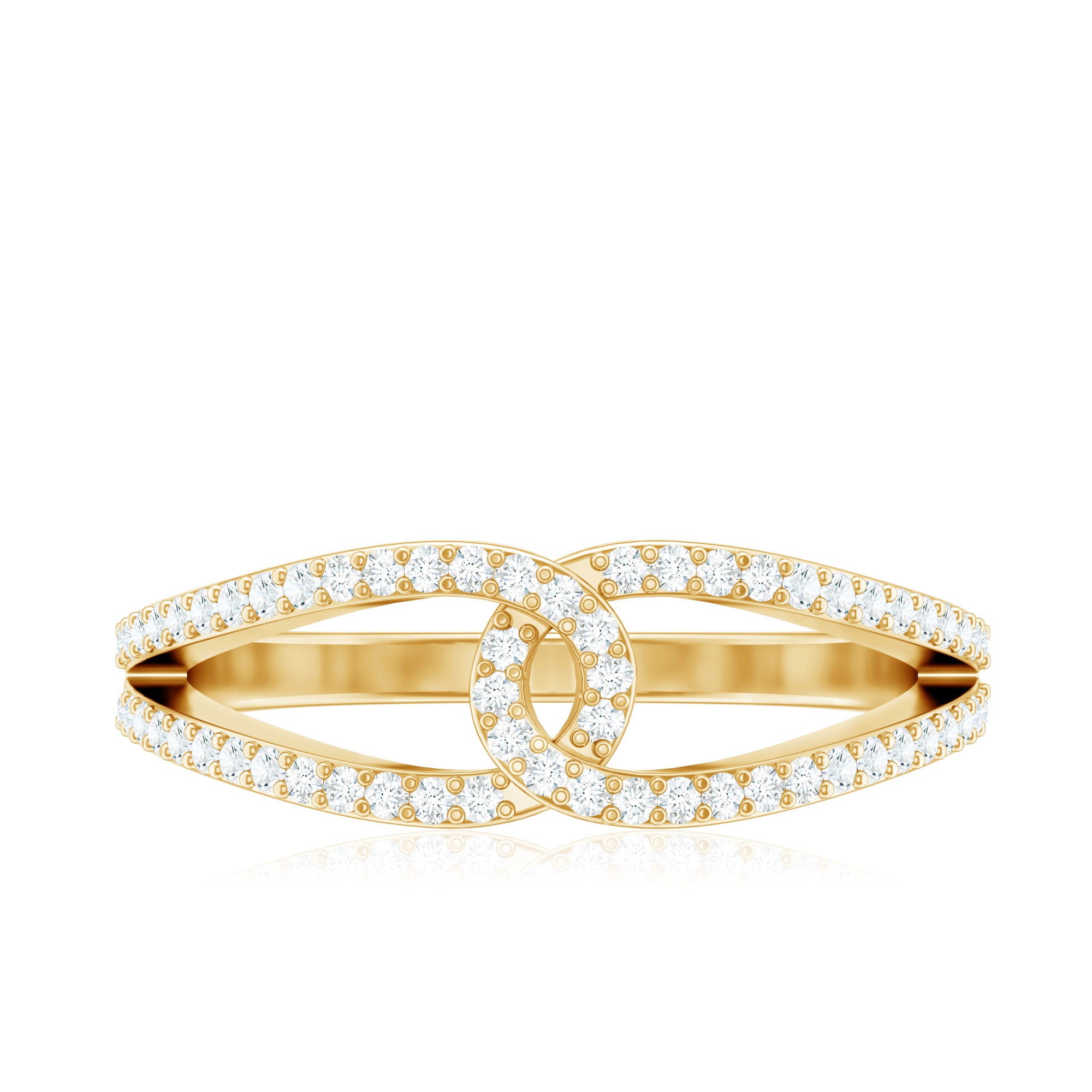 Brilliant Cut Lab Created Diamond Knot Anniversary Ring for Her Lab - ( EF-VS ) - Rosec Jewels