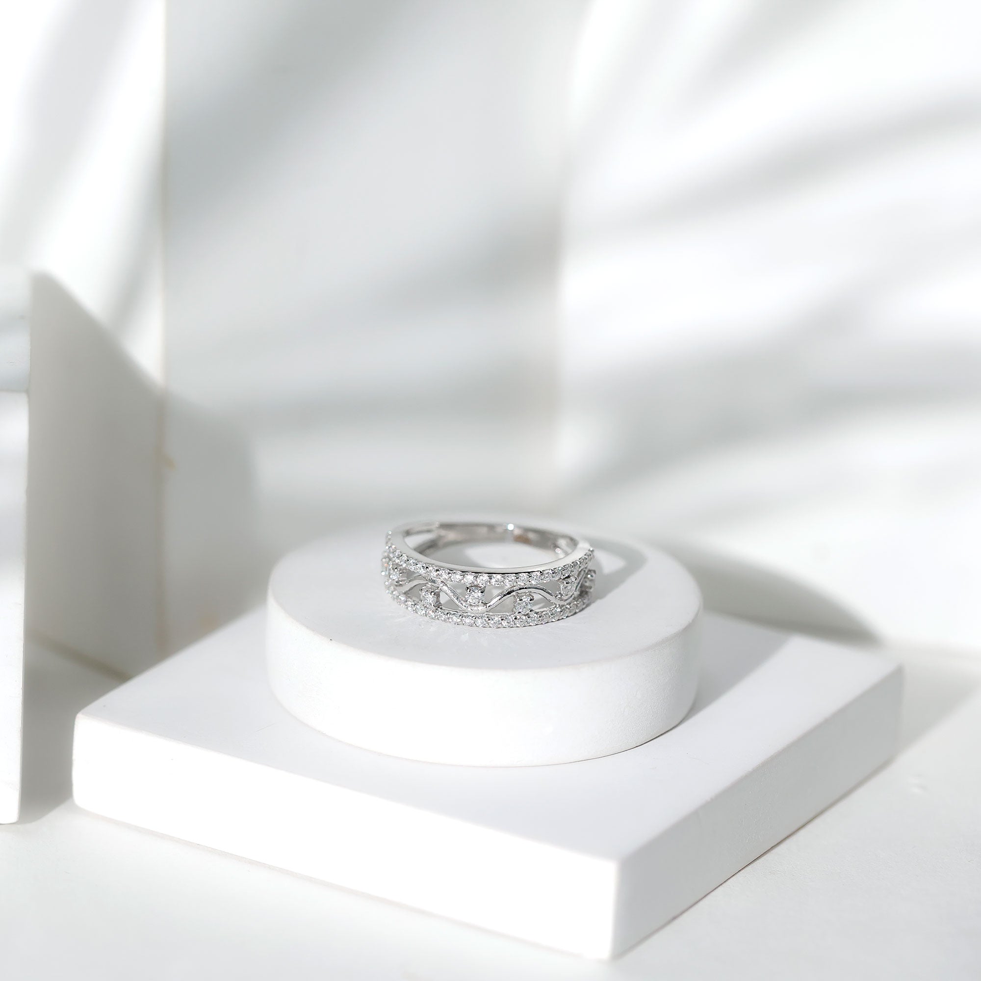 Womens Lab Created Diamond Wedding Band With Certificate Lab - ( EF-VS ) - Rosec Jewels