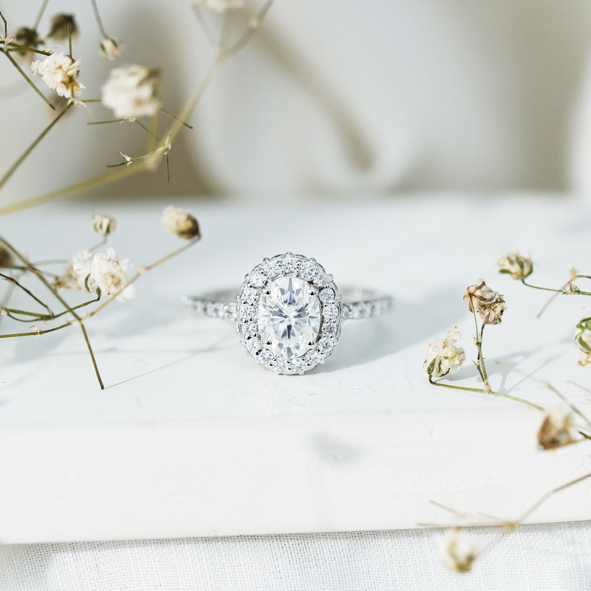 Certified 6X8 mm Lab Grown Diamond Oval Shape Engagement Ring Lab - ( EF-VS ) - Rosec Jewels