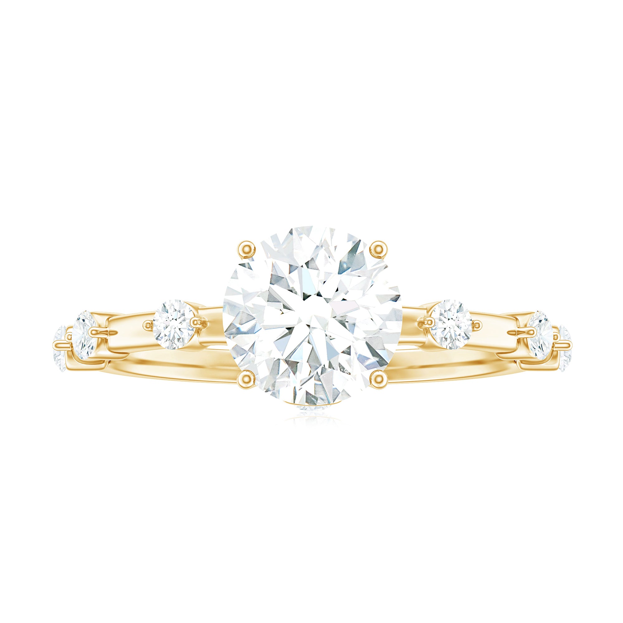Rosec Jewels-Round Brilliant Cut Lab Grown Diamond Traditional Engagement Ring