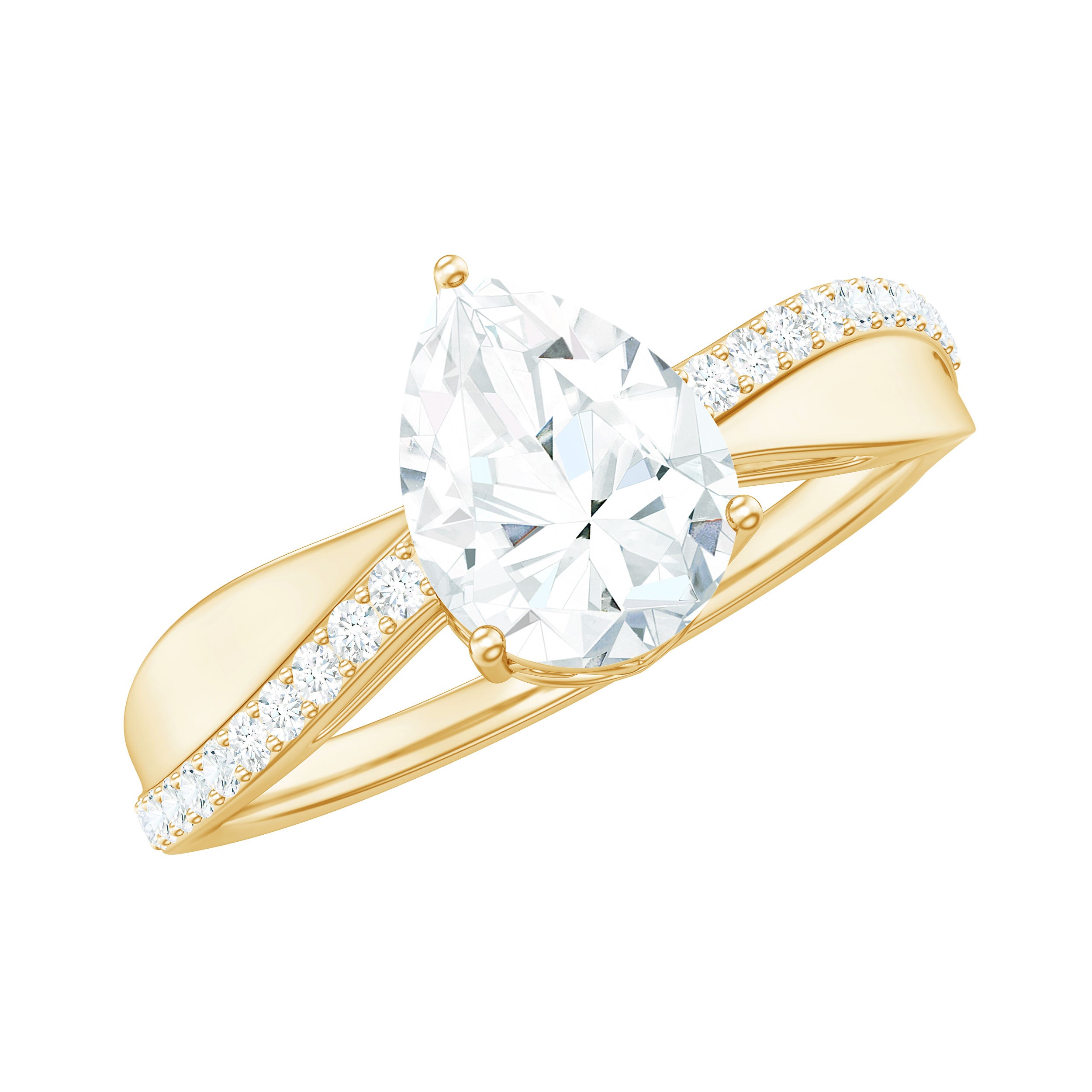 Rosec Jewels-Pear Cut Diamond Classic Engagement Ring