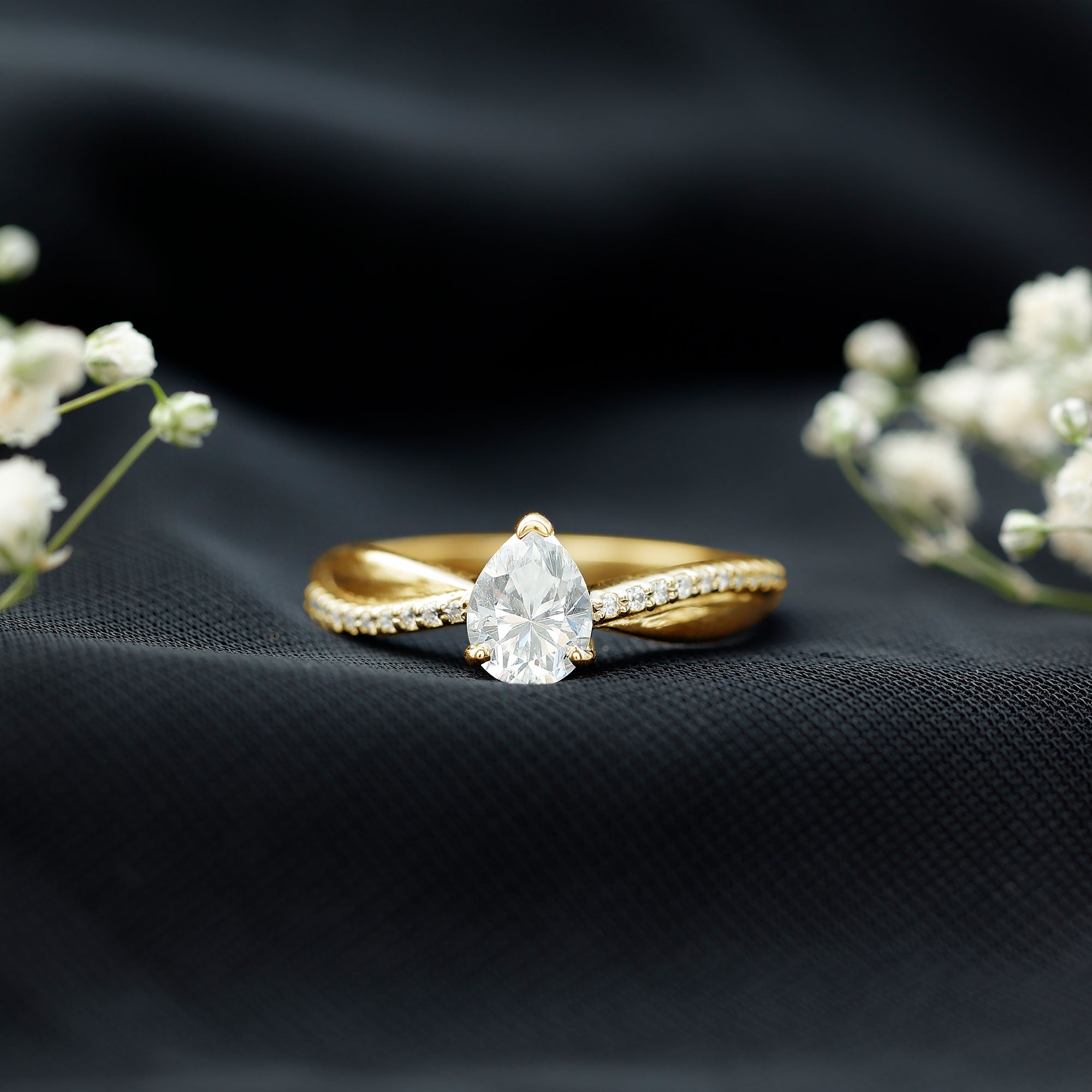 Rosec Jewels-Pear Cut Diamond Classic Engagement Ring