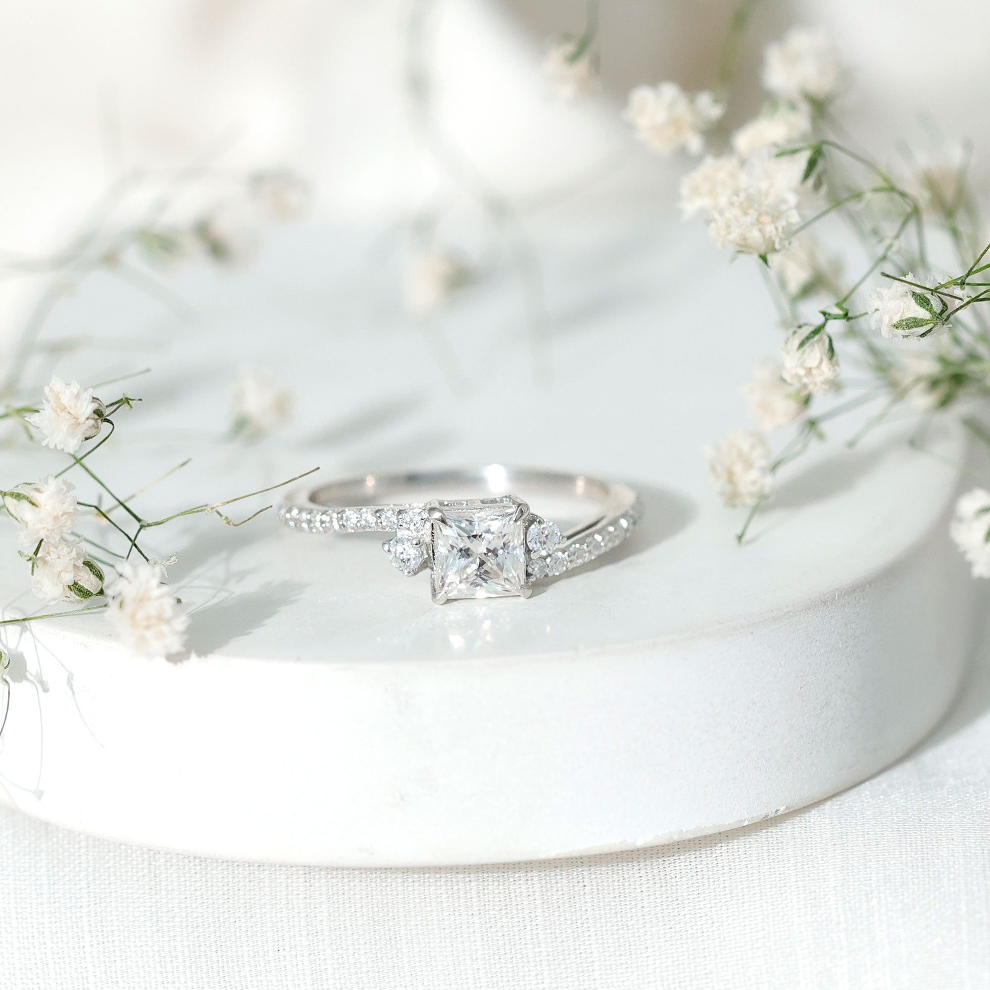 Certified Lab Grown Diamond Promise Engagement Ring Lab - ( EF-VS ) - Rosec Jewels