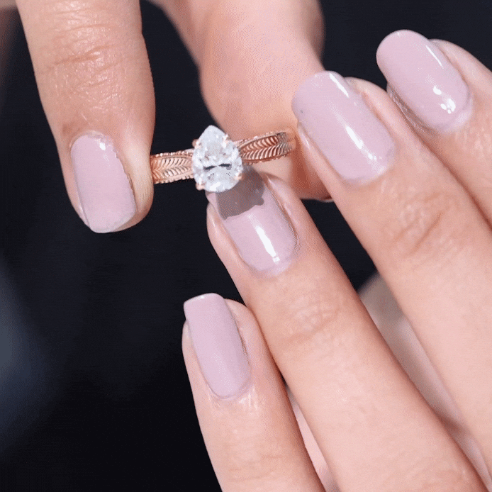 6X8 mm Pear Lab Created Diamond Filigree Engagement Ring Lab - ( EF-VS ) - Rosec Jewels