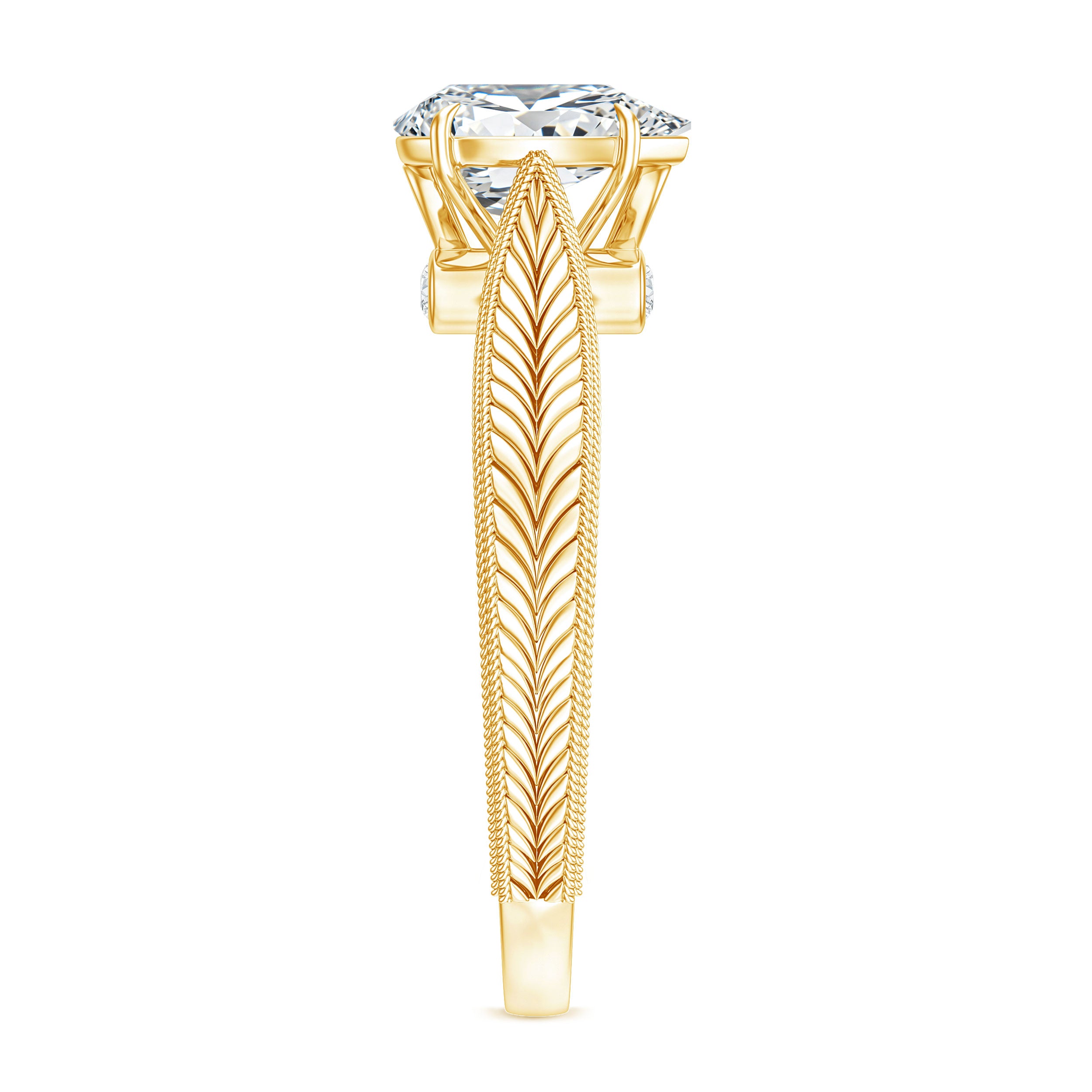 6X8 mm Pear Lab Created Diamond Filigree Engagement Ring Lab - ( EF-VS ) - Rosec Jewels
