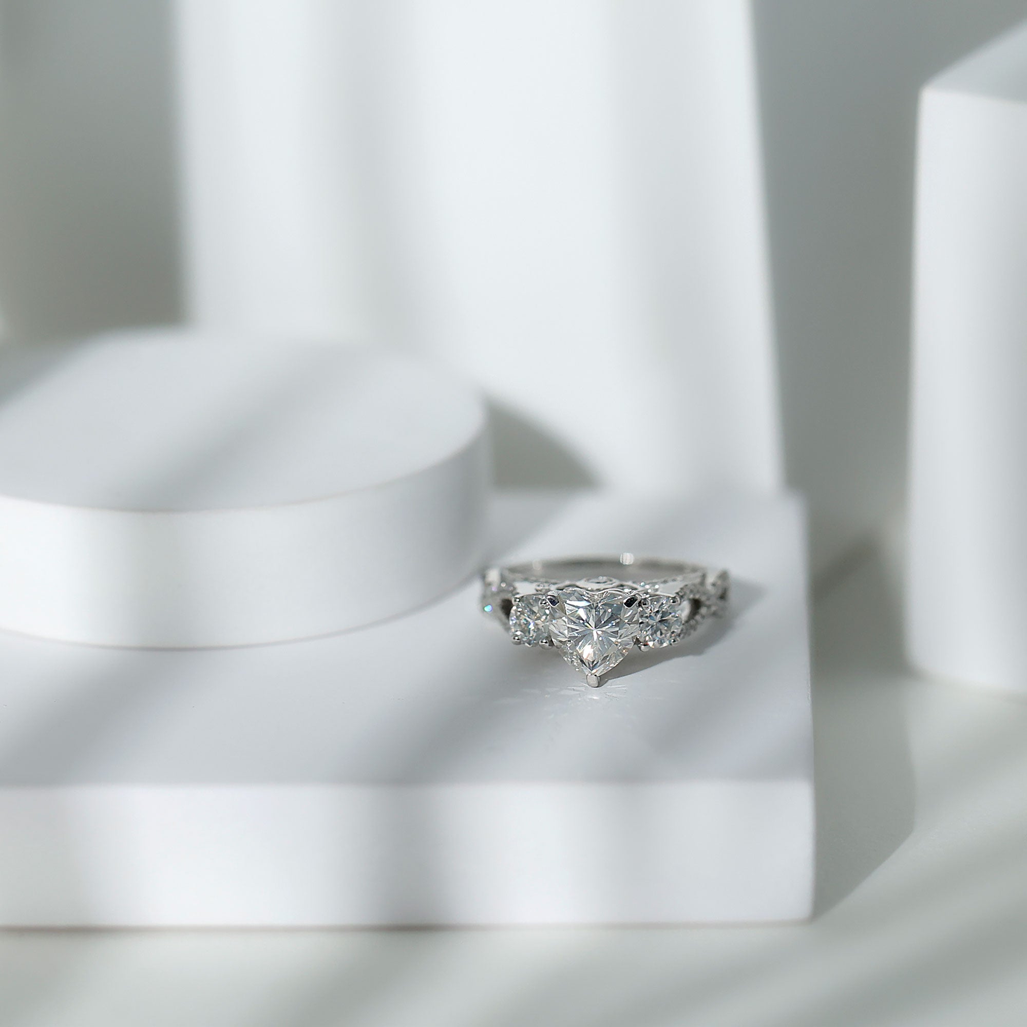 Rosec Jewels-Certified 7 MM Lab Grown Diamond Heart Shaped Engagement Ring