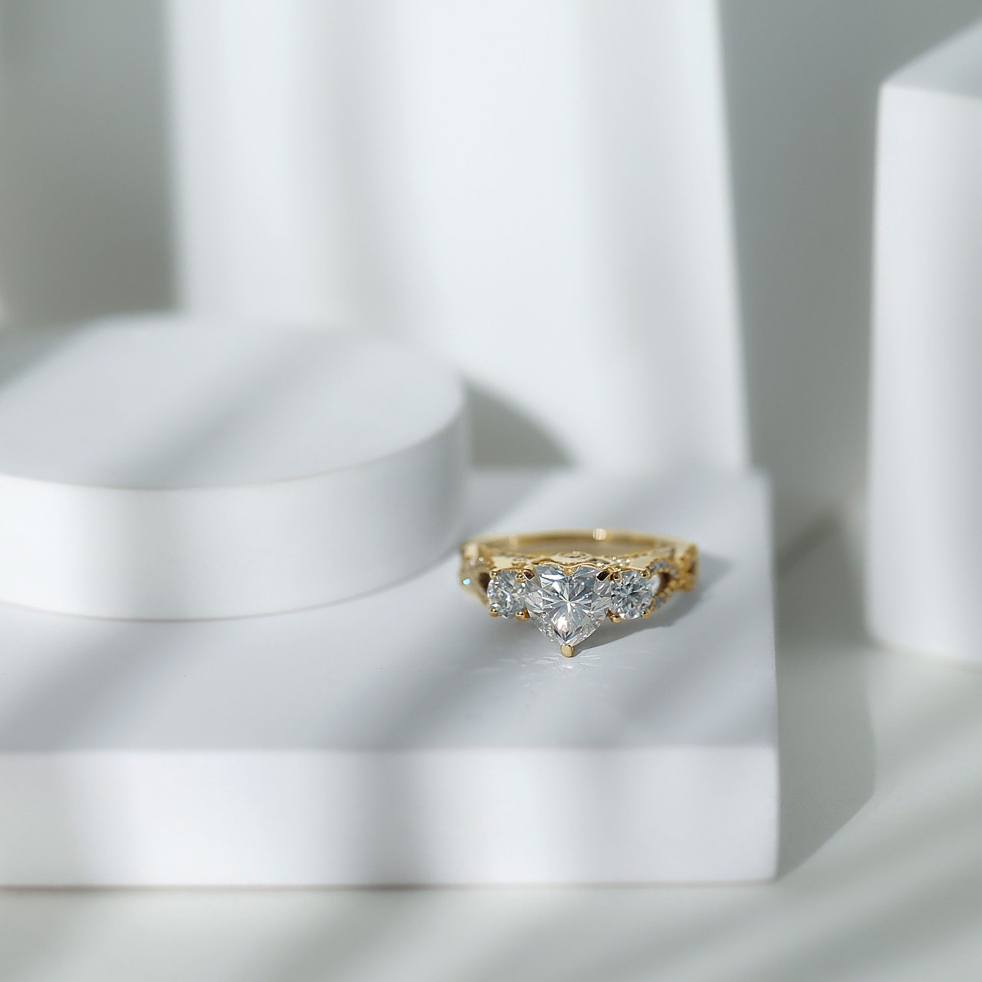 Certified 7 MM Lab Grown Diamond Heart Shaped Engagement Ring Lab - ( EF-VS ) - Rosec Jewels