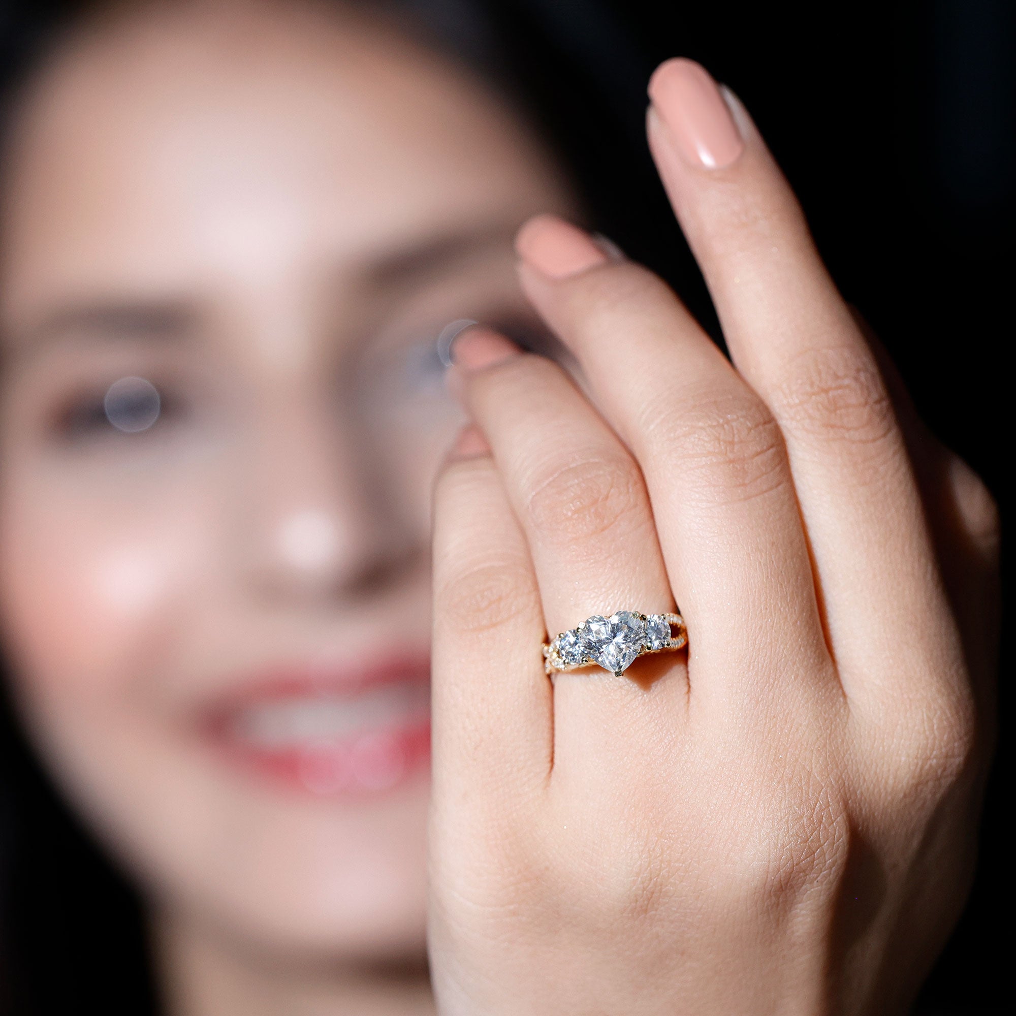Certified 7 MM Lab Grown Diamond Heart Shaped Engagement Ring Lab - ( EF-VS ) - Rosec Jewels