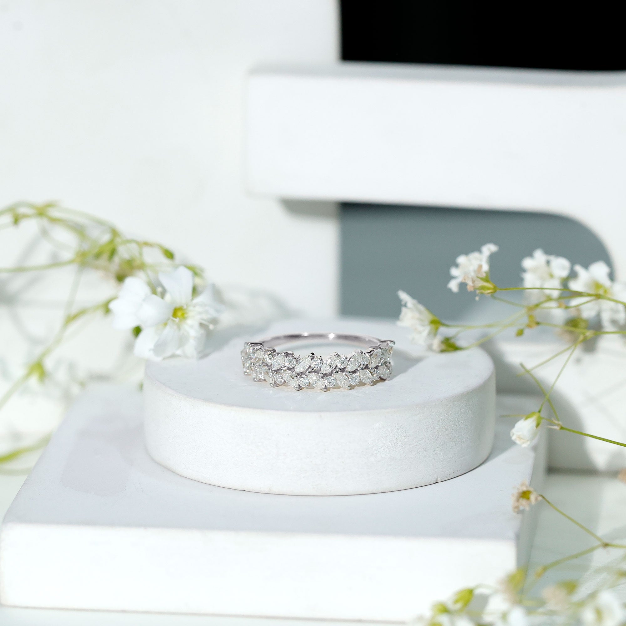 Rosec Jewels-Certified Lab Grown Diamond Marquise Wedding Band